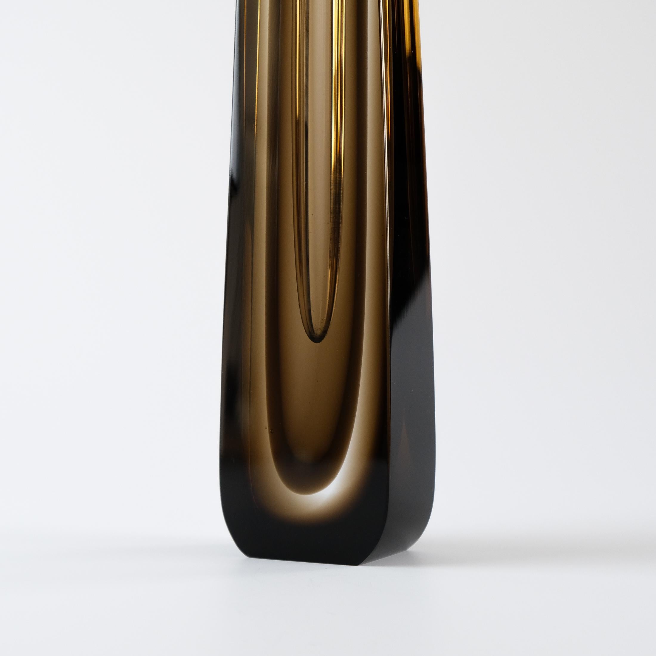 Pavel Hlava Cased & Cut Glass Vase For Novy Bor Exbor, Czechoslovakia c.1960s For Sale 1