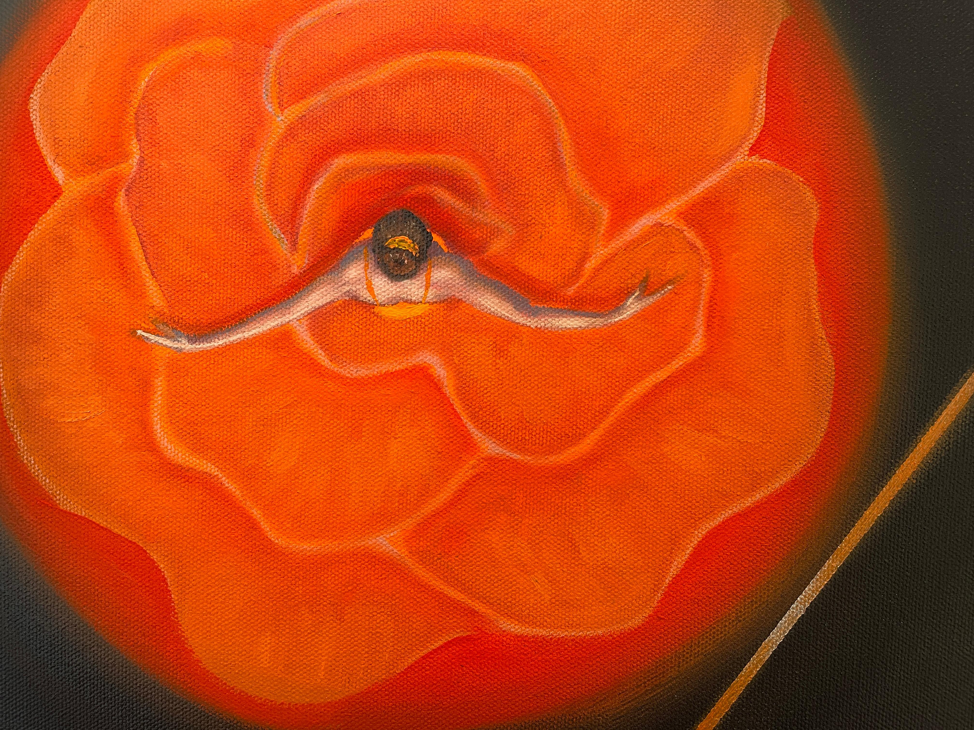 'Orange Ballerina' - Bright Floral Figurative Ballet Dancer - Oil Painting For Sale 1