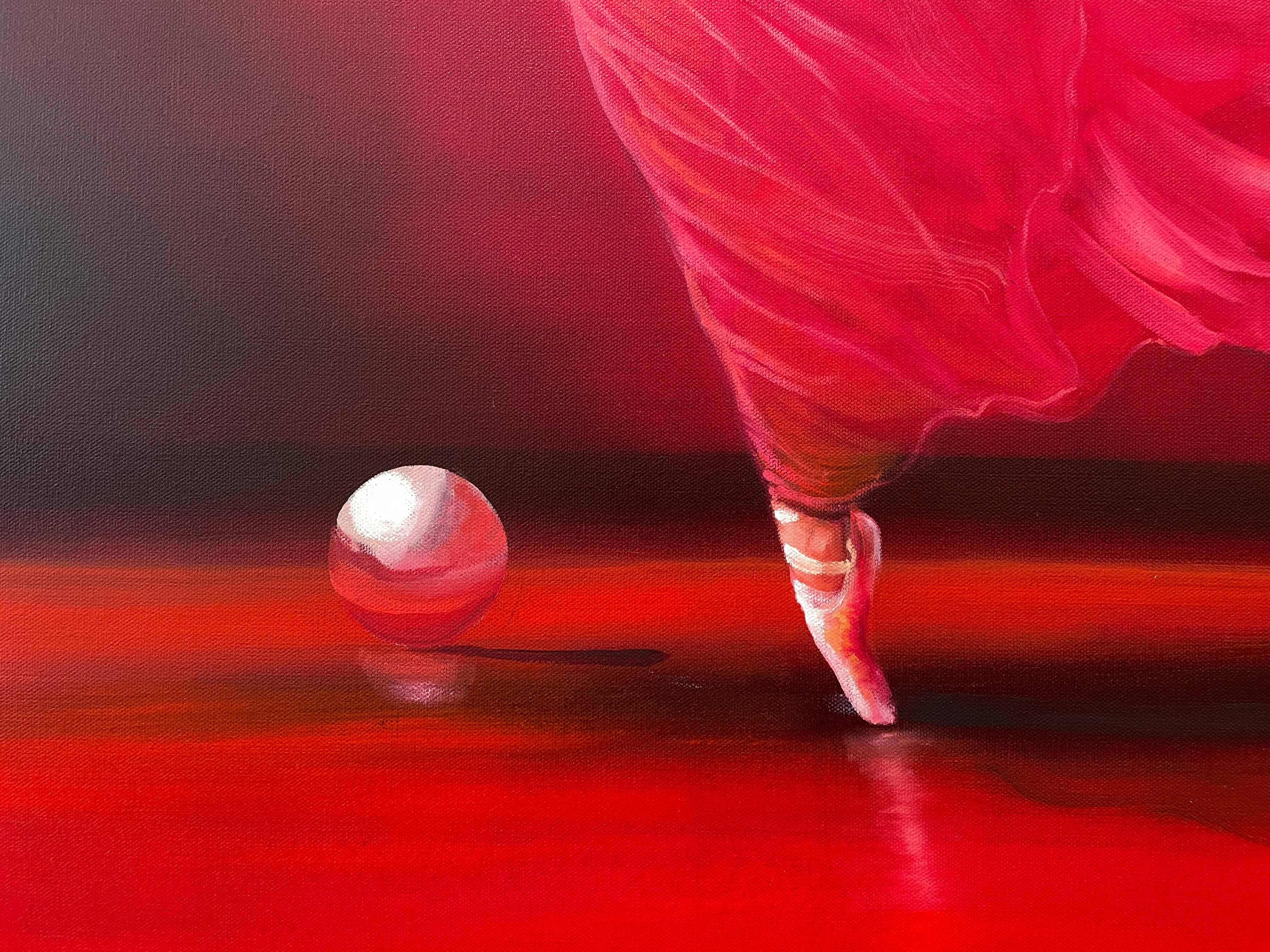 'Passione' - Ballerina in Red - The Ballet Series - Figurative Oil Painting For Sale 4