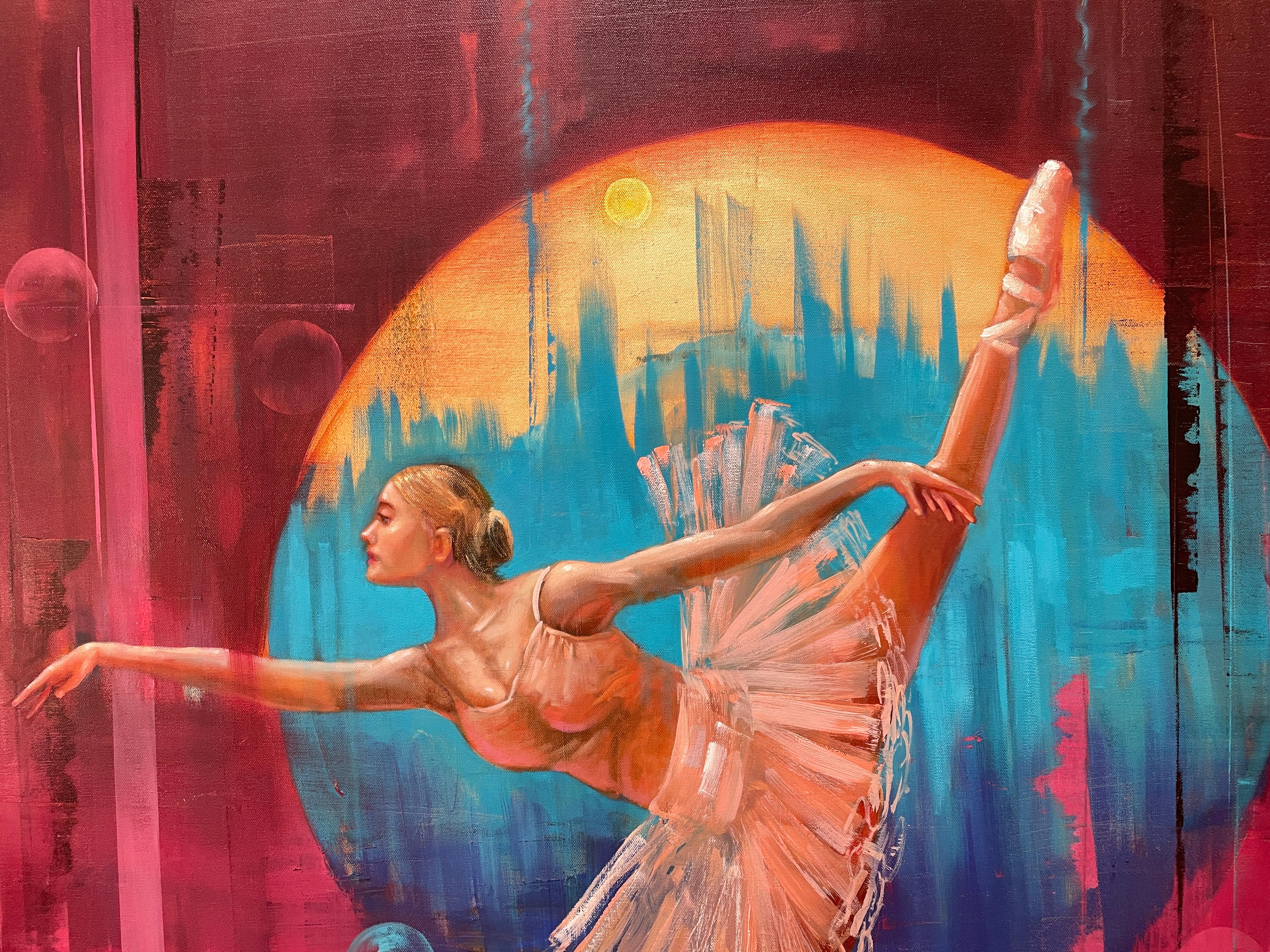 'Rifletorre' - Lively Vibrant Ballet Dancer - Contemporary Figurative Abstract For Sale 1