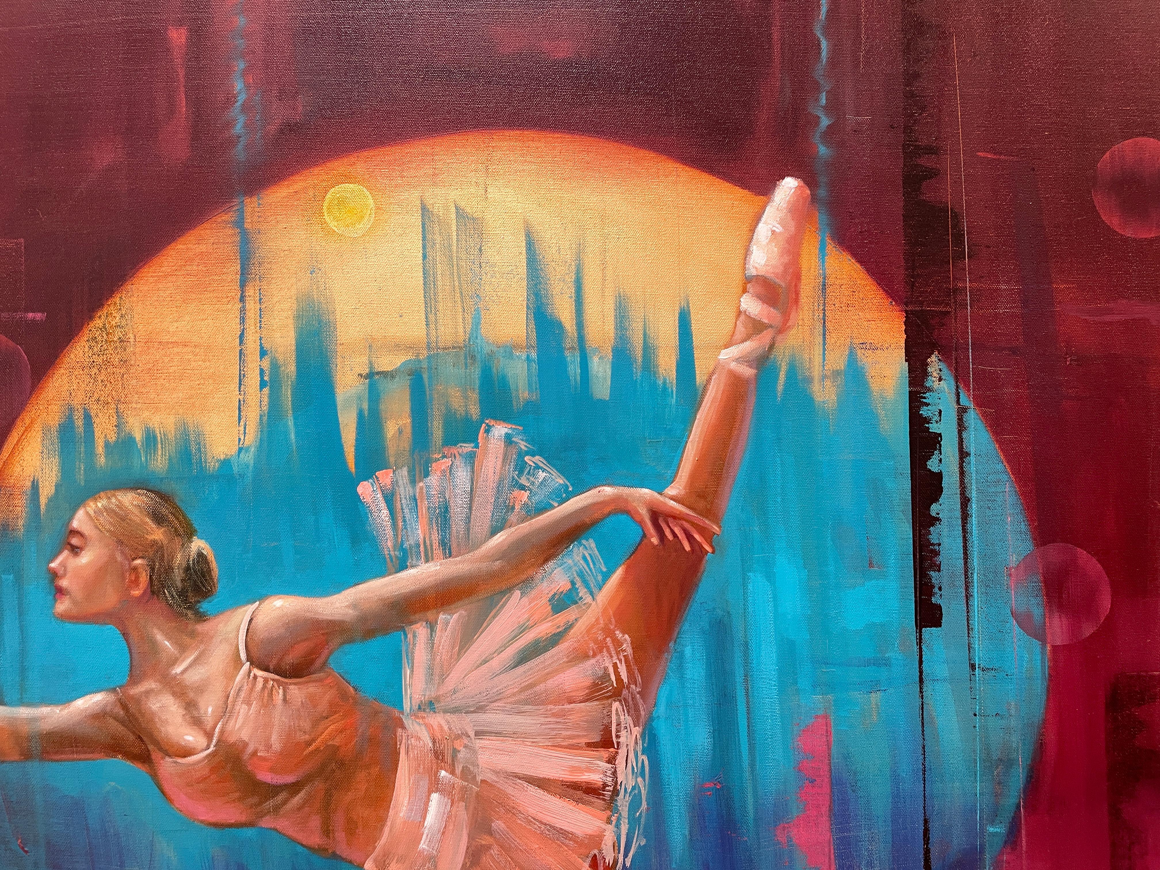 'Rifletorre' - Lively Vibrant Ballet Dancer - Contemporary Figurative Abstract For Sale 2