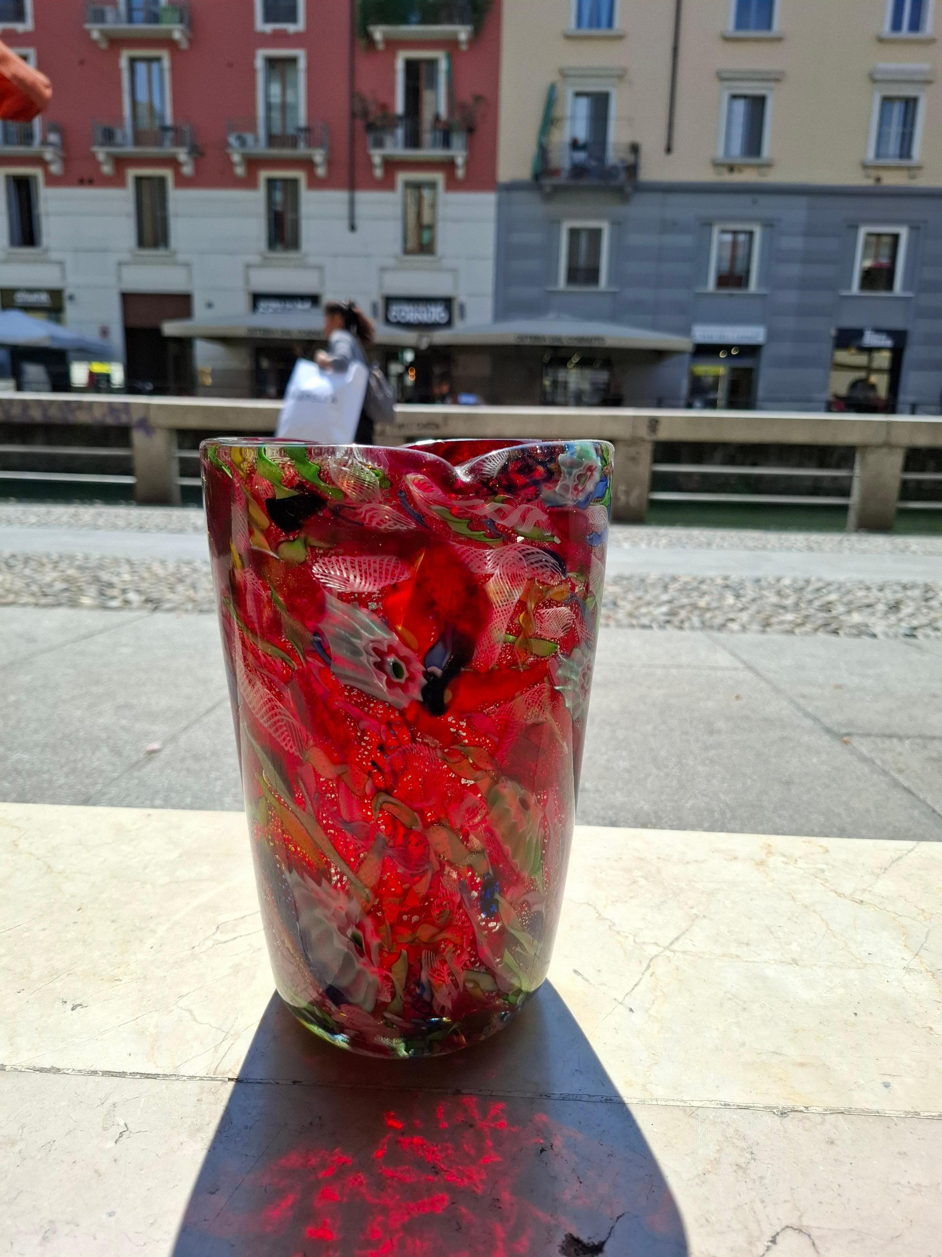 AVEM - Arte Vetraria Muranese - VASO fine giornata - Murano ITALIA 1950 im Angebot 4