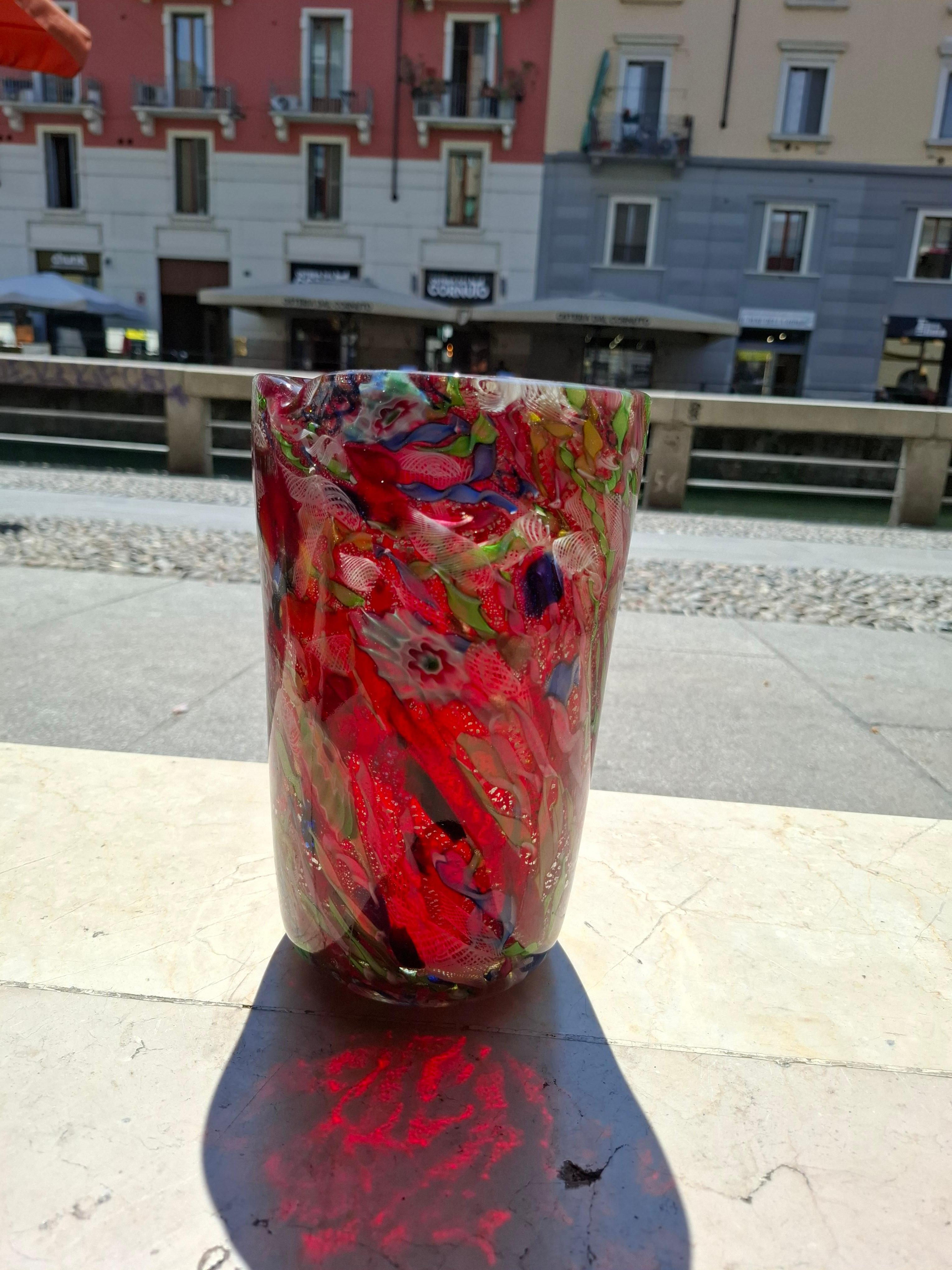 AVEM - Arte Vetraria Muranese - VASO fine giornata - Murano ITALIA 1950 im Angebot 5