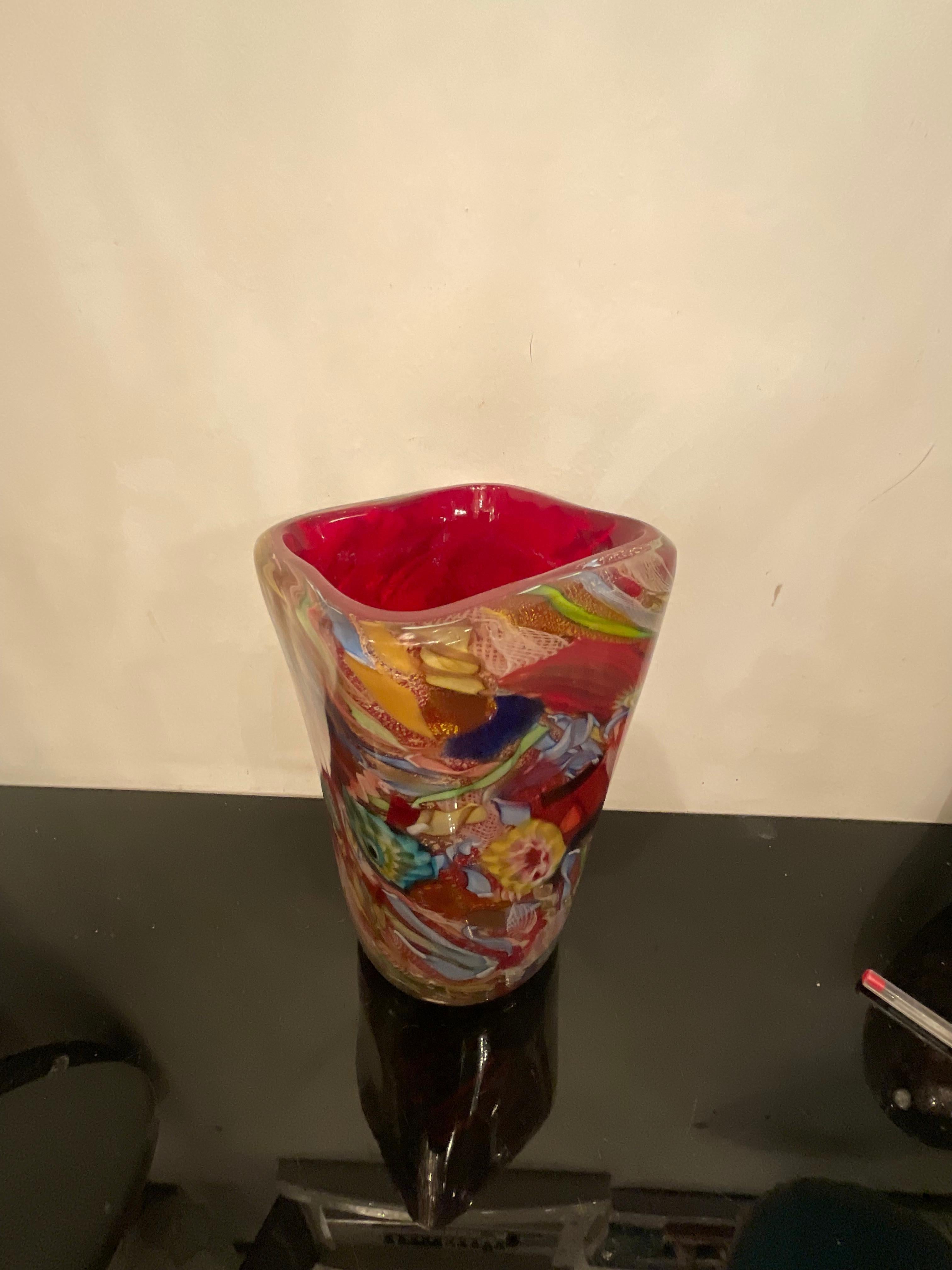 Metà XX secolo AVEM - Arte Vetraria Muranese - VASO fine giornata - Murano ITALIA 1950 in vendita