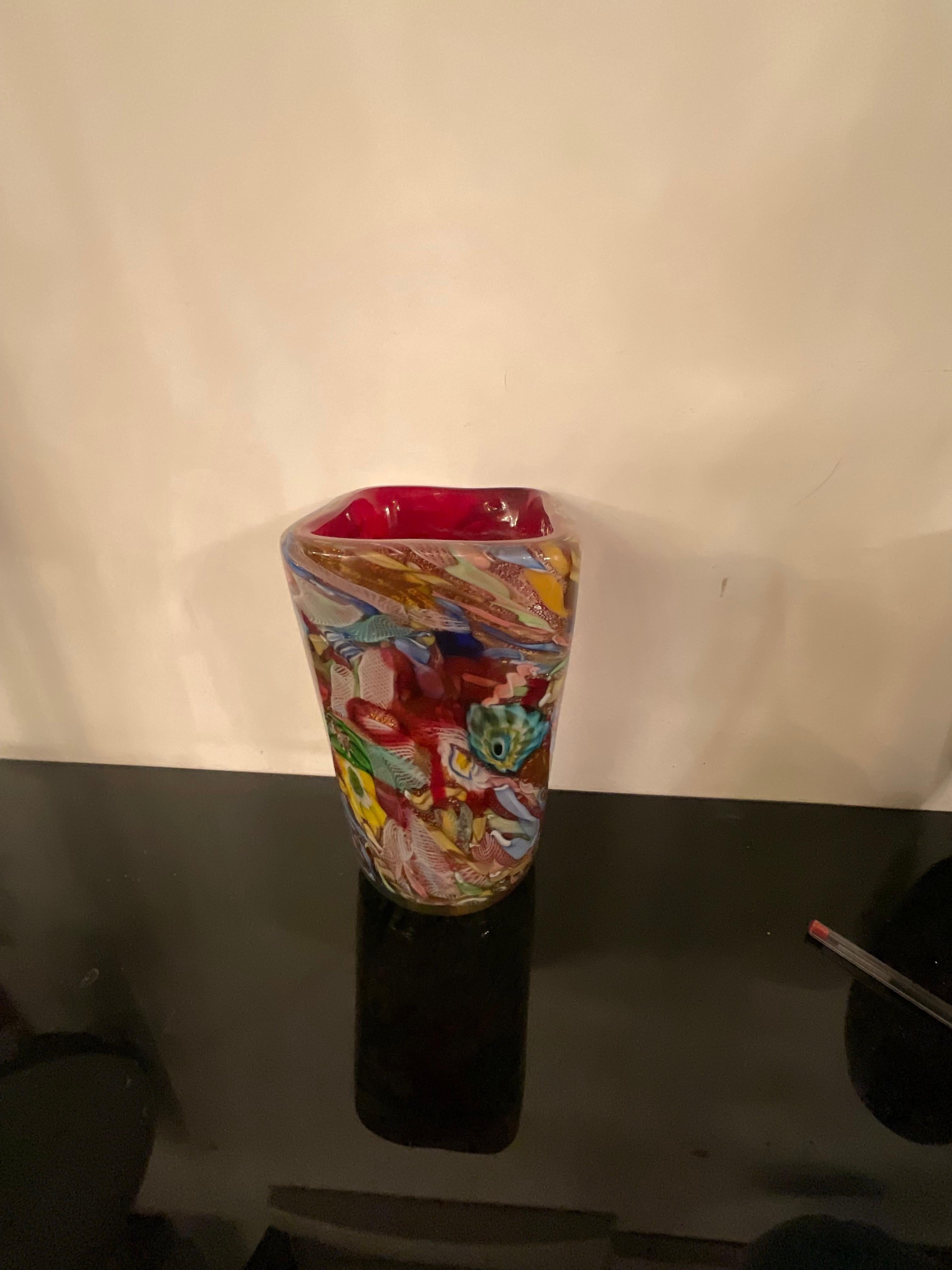 Vetro di Murano AVEM - Arte Vetraria Muranese - VASO fine giornata - Murano ITALIA 1950 in vendita