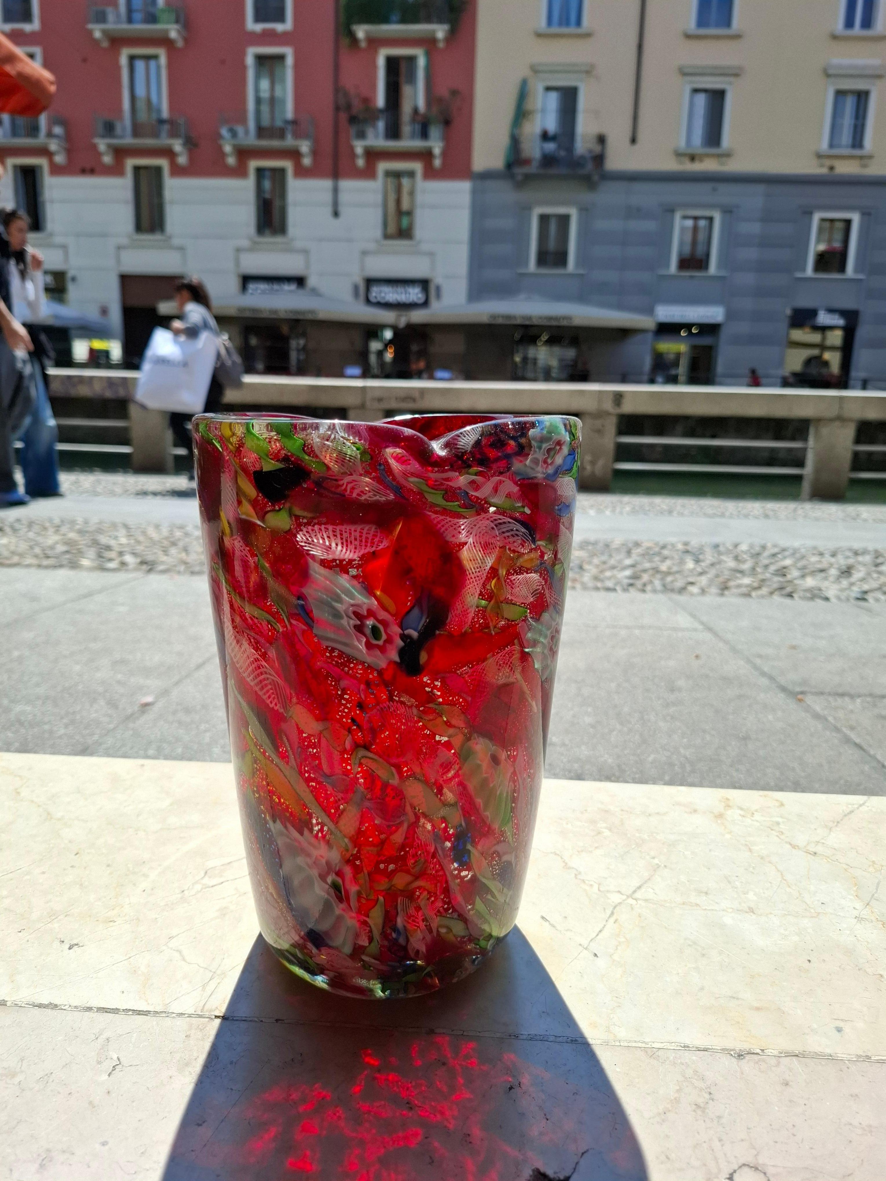 AVEM - Arte Vetraria Muranese - VASO fine giornata - Murano ITALIA 1950 im Angebot 2
