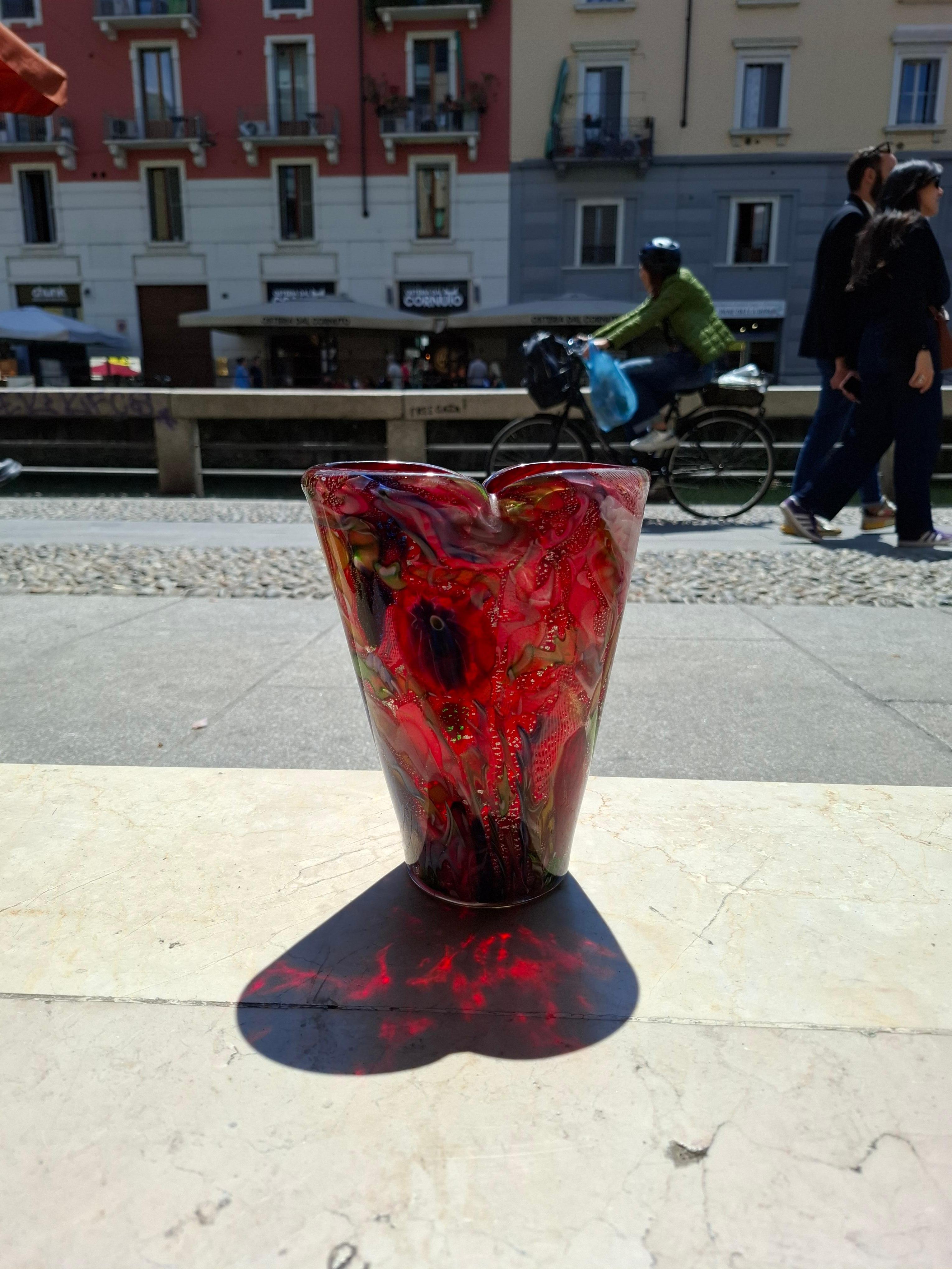 Vetro eglomizzato AVEM - AURELIANO TOSO -Murano - Vaso del 1950 in vendita