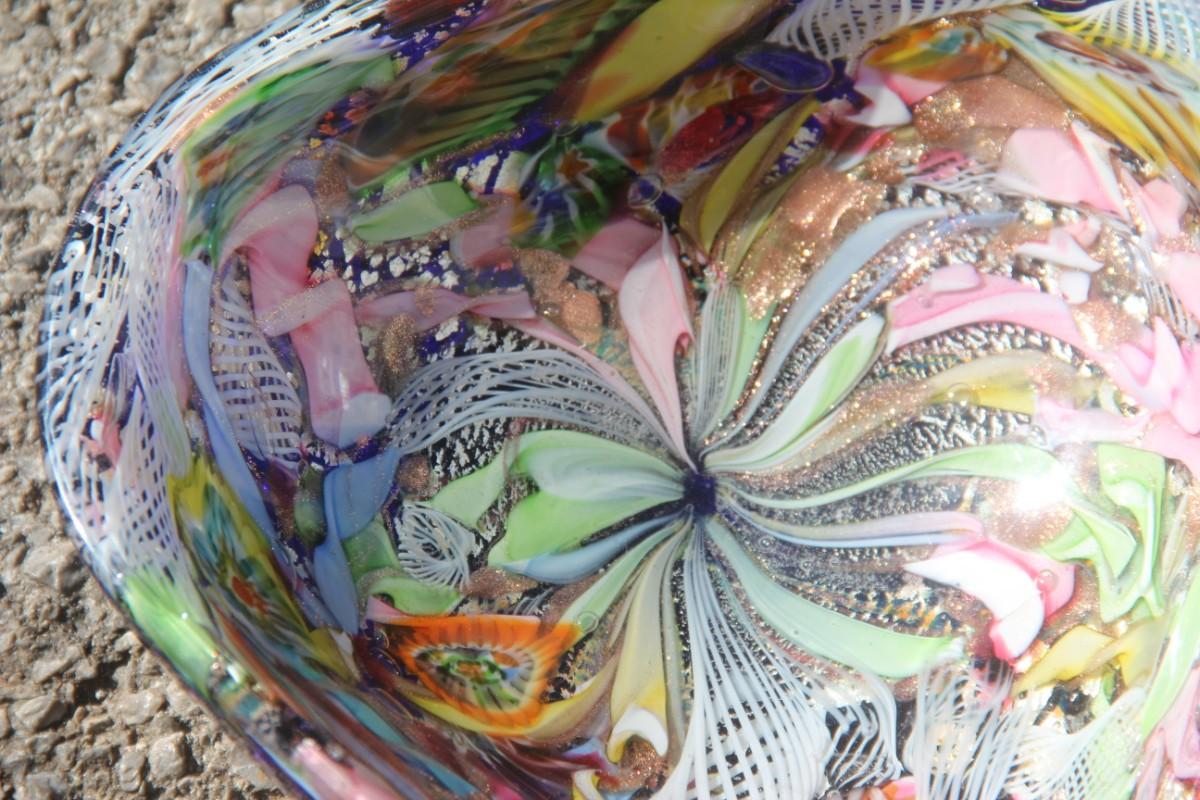 Avem Bowl Glass Murano Italian Design, 1950s Multicolor Toso Martens In Good Condition For Sale In Palermo, Sicily