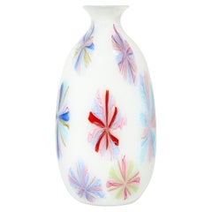 A.V.E.M. Hand Blown Glass Vase with Colorful Starburst Murrhines, 1950s