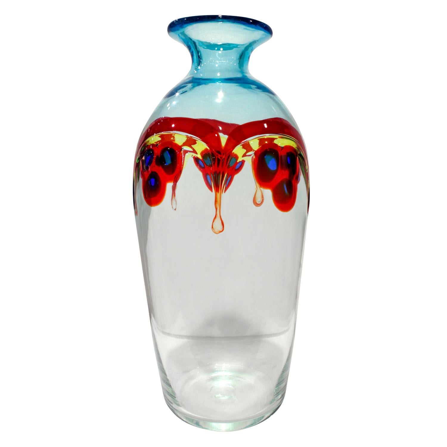 Vase aus mundgeblasenem Glas 