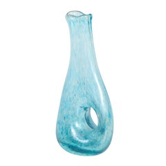 A.V.E.M. Hand Blown Glass with Blue Glass Fragments and Hole, 1950s