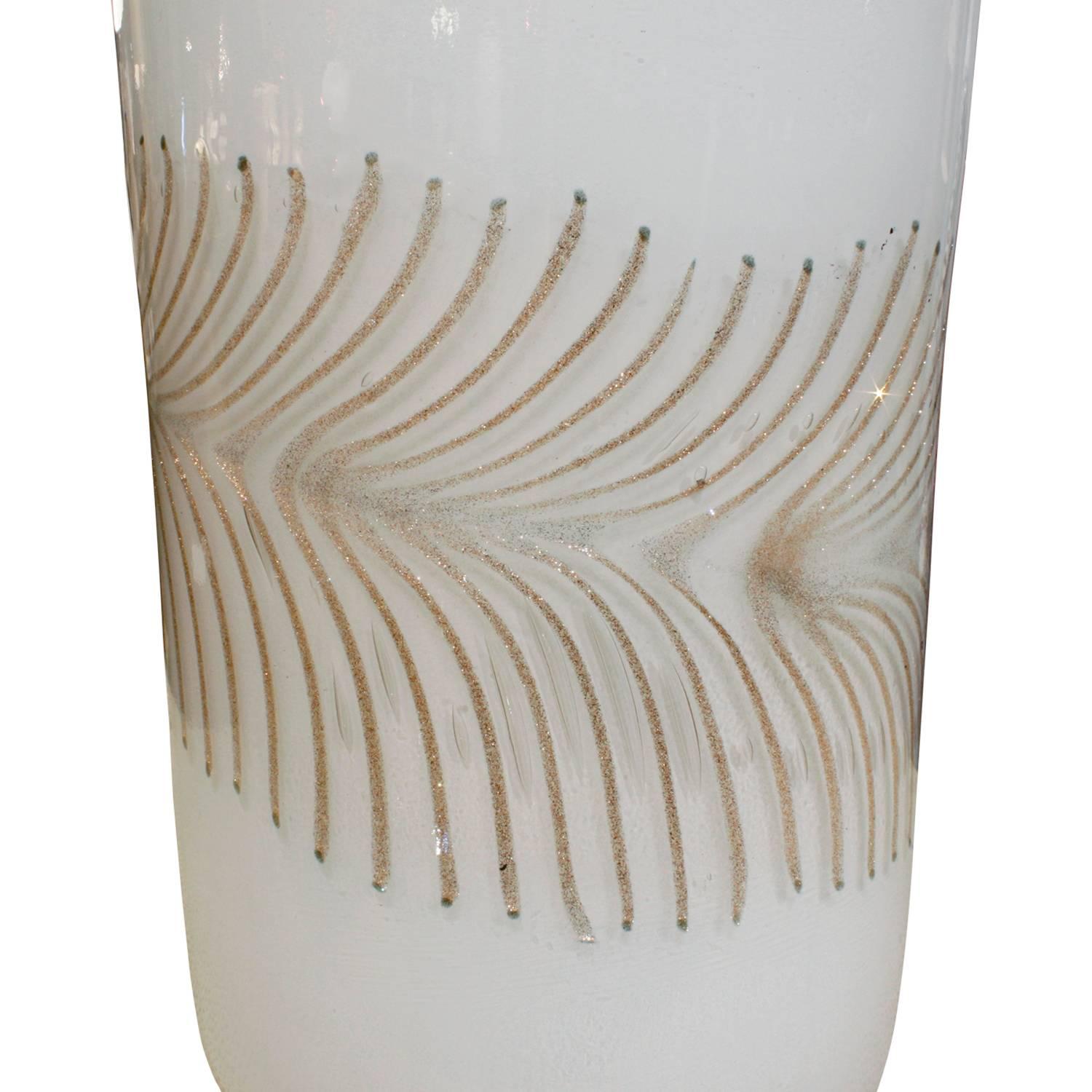 Hand-Crafted A.V.E.M. Handblown Vase with Avventurine, 1950s