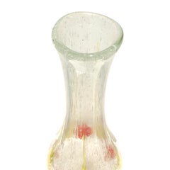 A.V.E.M. Großes mundgeblasenes Glas mit roten und gelben Murrhinen, 1950er Jahre