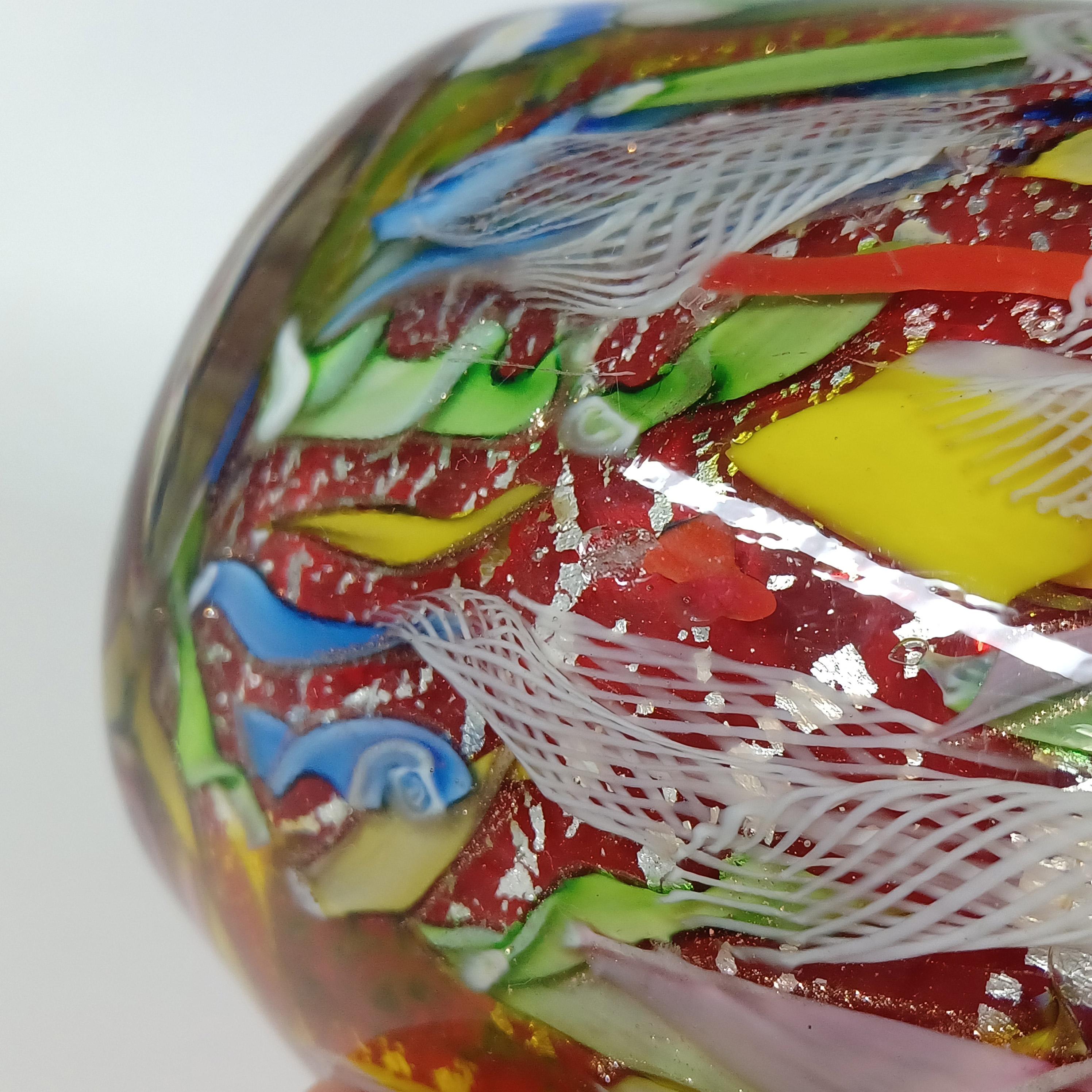 AVEM GRANDE Vaso di Murano Zanfirico Bizantino / Tutti Frutti Rosso in vendita 3