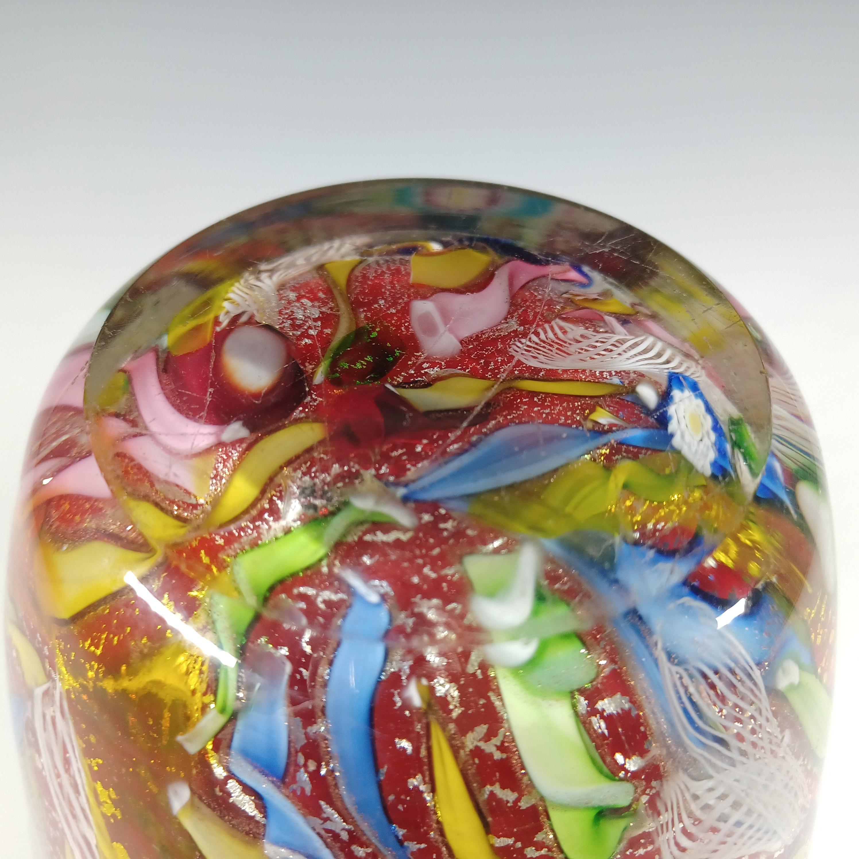 AVEM GRANDE Vaso di Murano Zanfirico Bizantino / Tutti Frutti Rosso in vendita 1