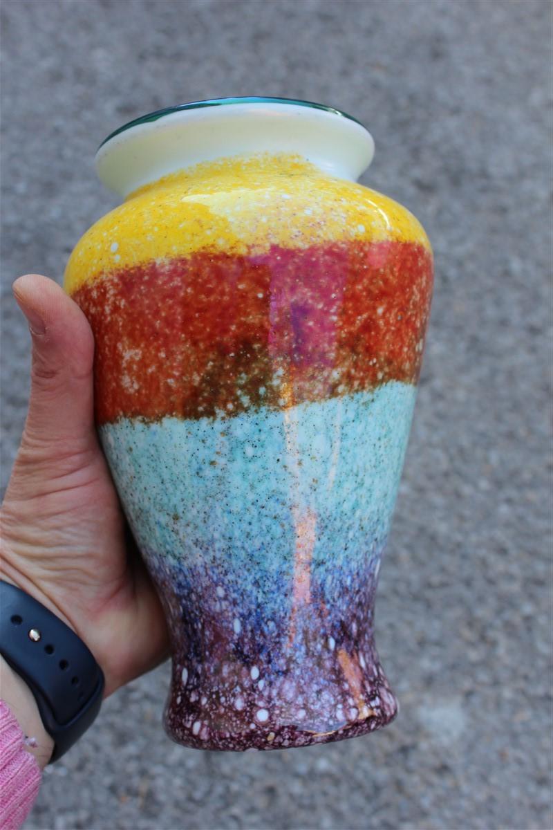 Avem Midcentury Italian Design Murano Vase Multi-Color, 1950s For Sale 2