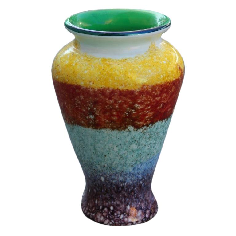 Vase de Murano multicolore de design italien du milieu du siècle dernier, Avem, années 1950
