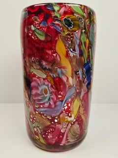 AVEM Murano Art Glass Bizantino Red Vase