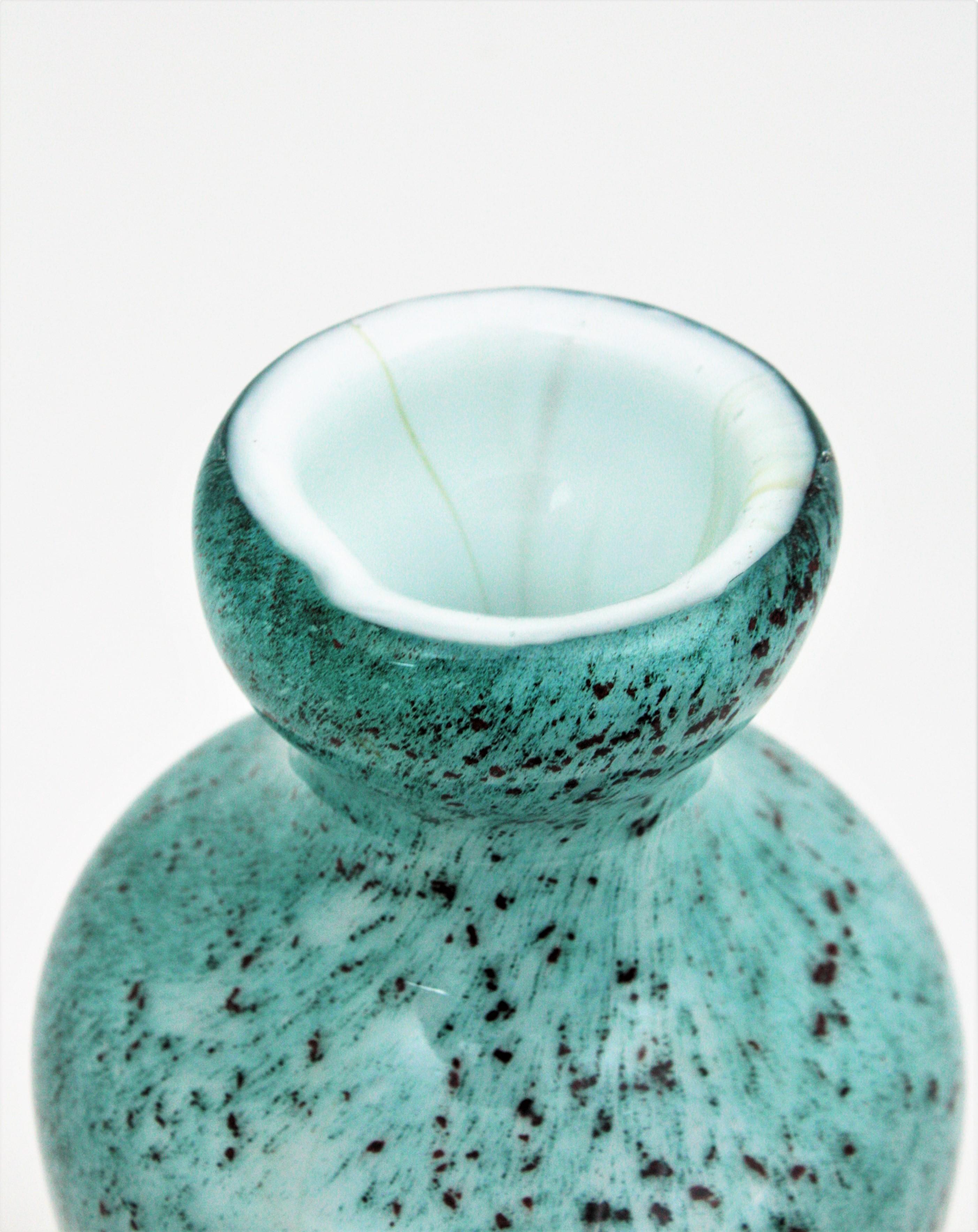 AVEM Murano Turquoise Blue Art Glass Vase, 1950s 5