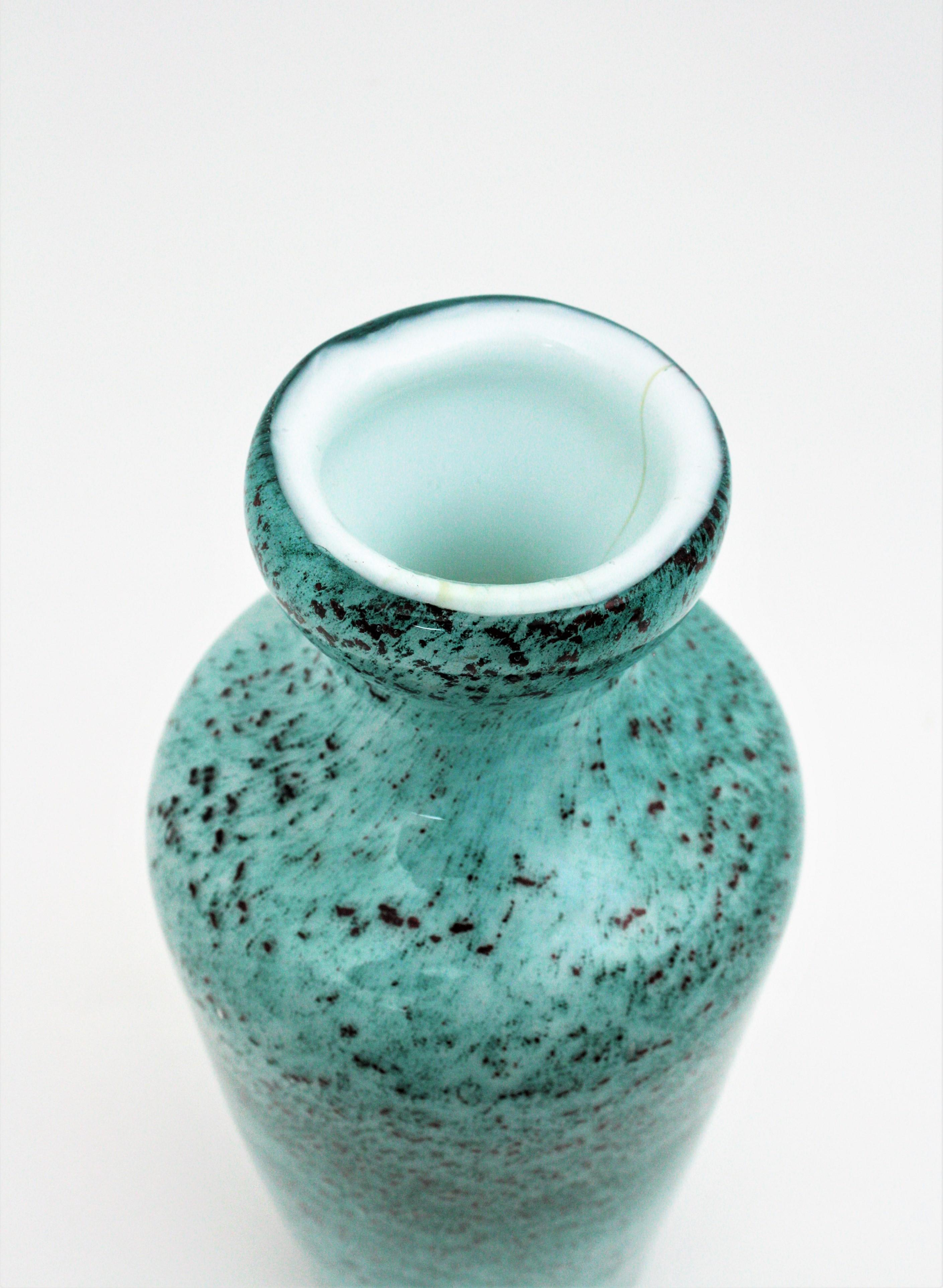 AVEM Murano Turquoise Blue Art Glass Vase, 1950s 6