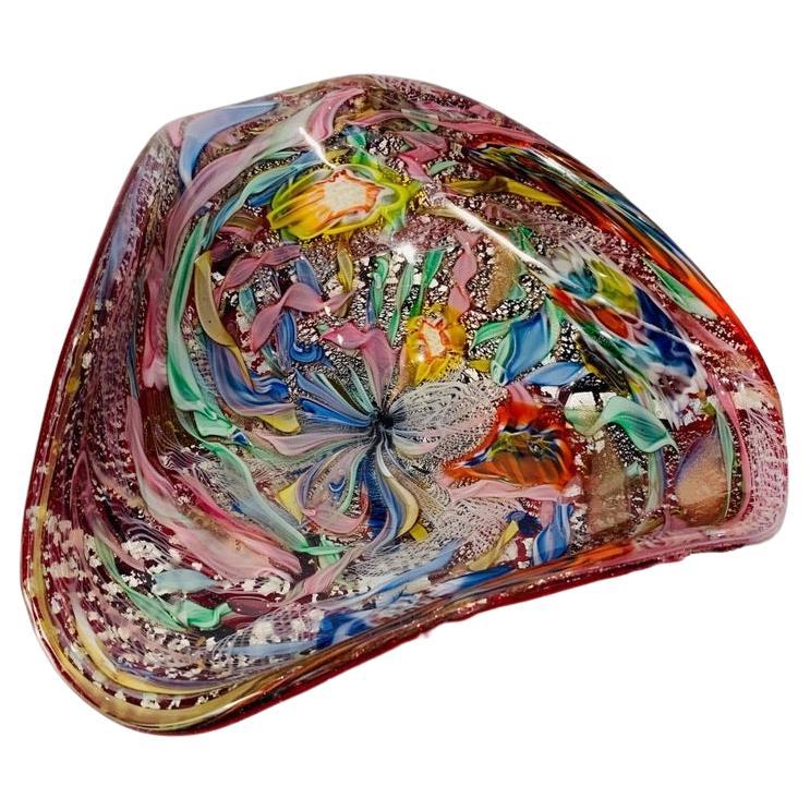 Large AVeM Murano Glass Multicolor center piece 1950 For Sale