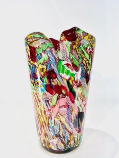 AVeM Murano glass multicolor vase circa 1950 "Bizantino"