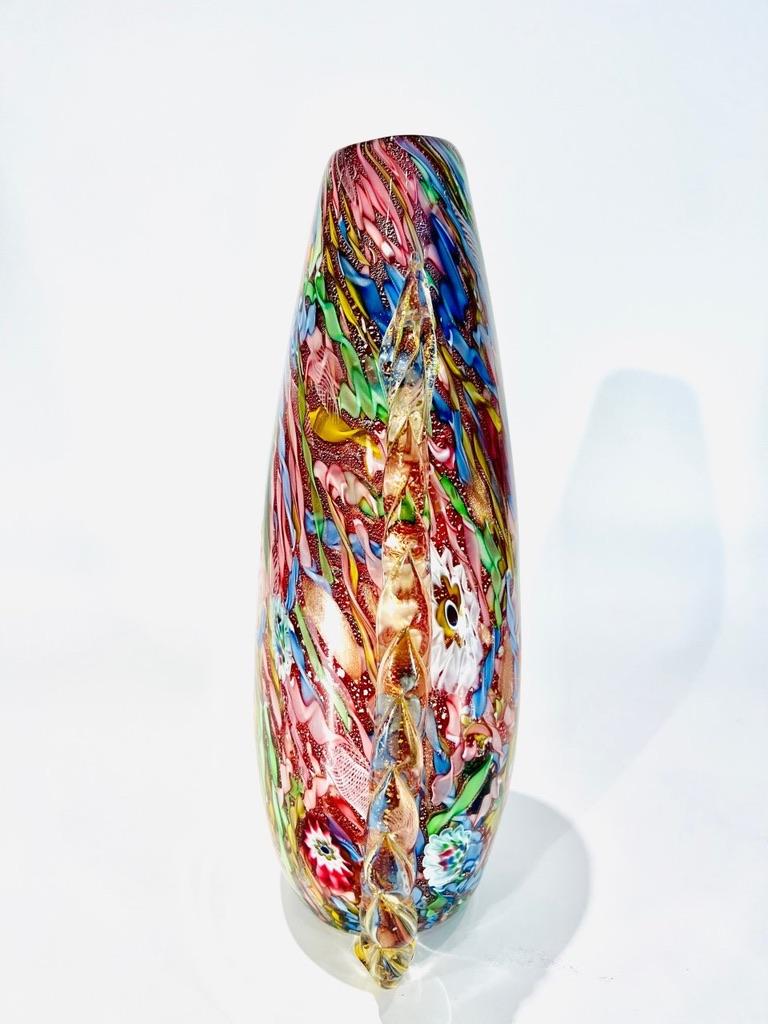 International Style AVeM Murano glass multicolor vase circa 1950 