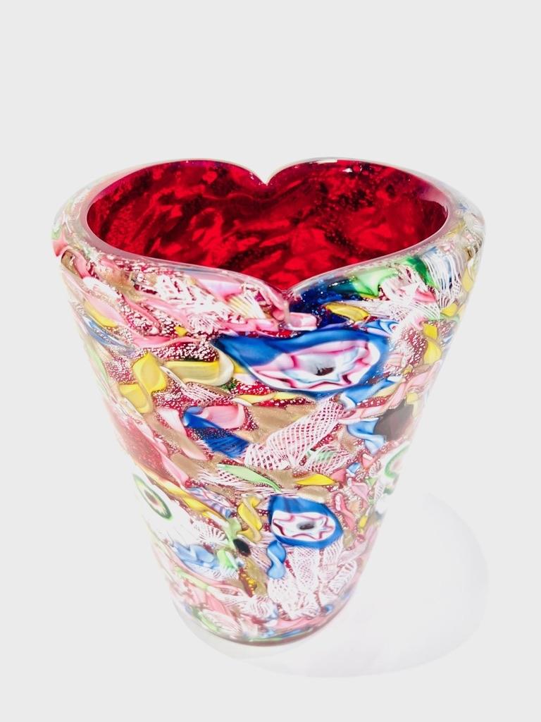 AVeM Vaso in vetro di Murano multicolore del 1950 circa 