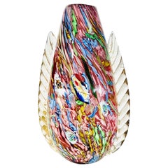 AVeM Murano Glas mehrfarbig Vase um 1950 "Bizantino"