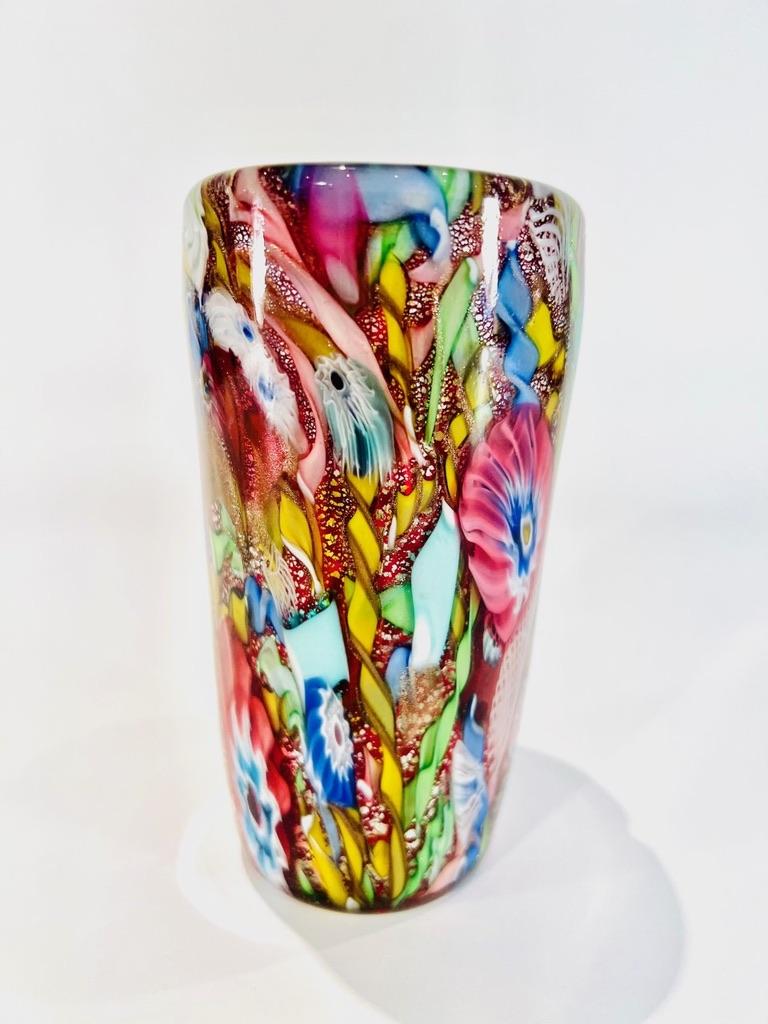 Other AVeM Murano glass multicolor vase circa 1950 For Sale