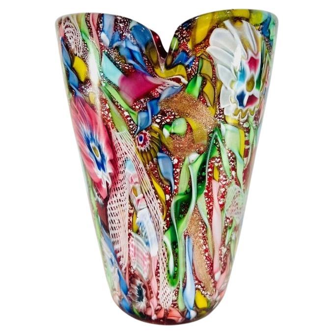 AVeM Murano glass multicolor vase circa 1950