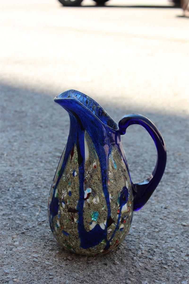 Muranoglas-Krug in Kobaltblau mit italienischem Design aus der Mitte des Jahrhunderts (Mitte des 20. Jahrhunderts) im Angebot