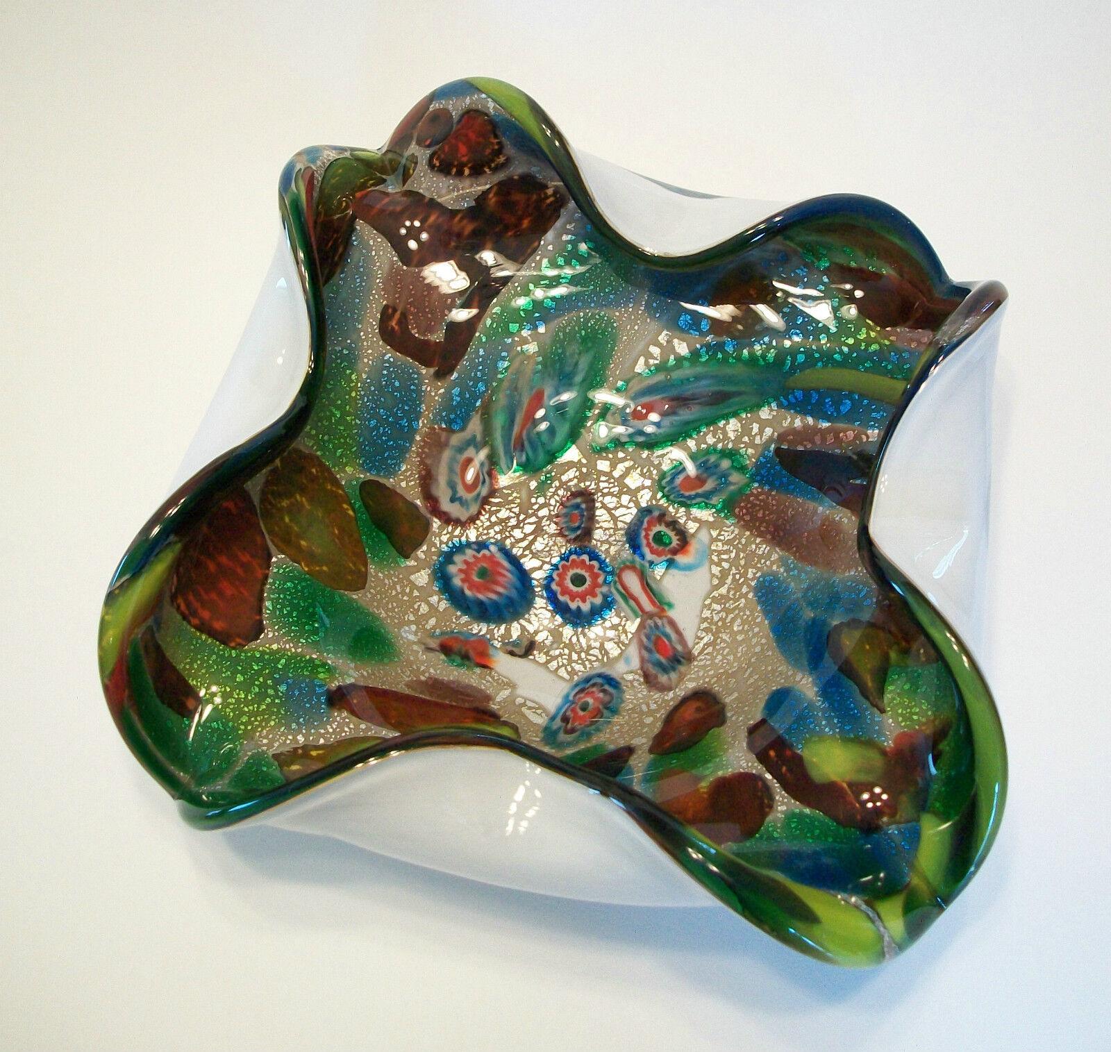 Avem, Murano Millefiori Glass Bowl with Inclusions, Italy, Mid-20th Century 3