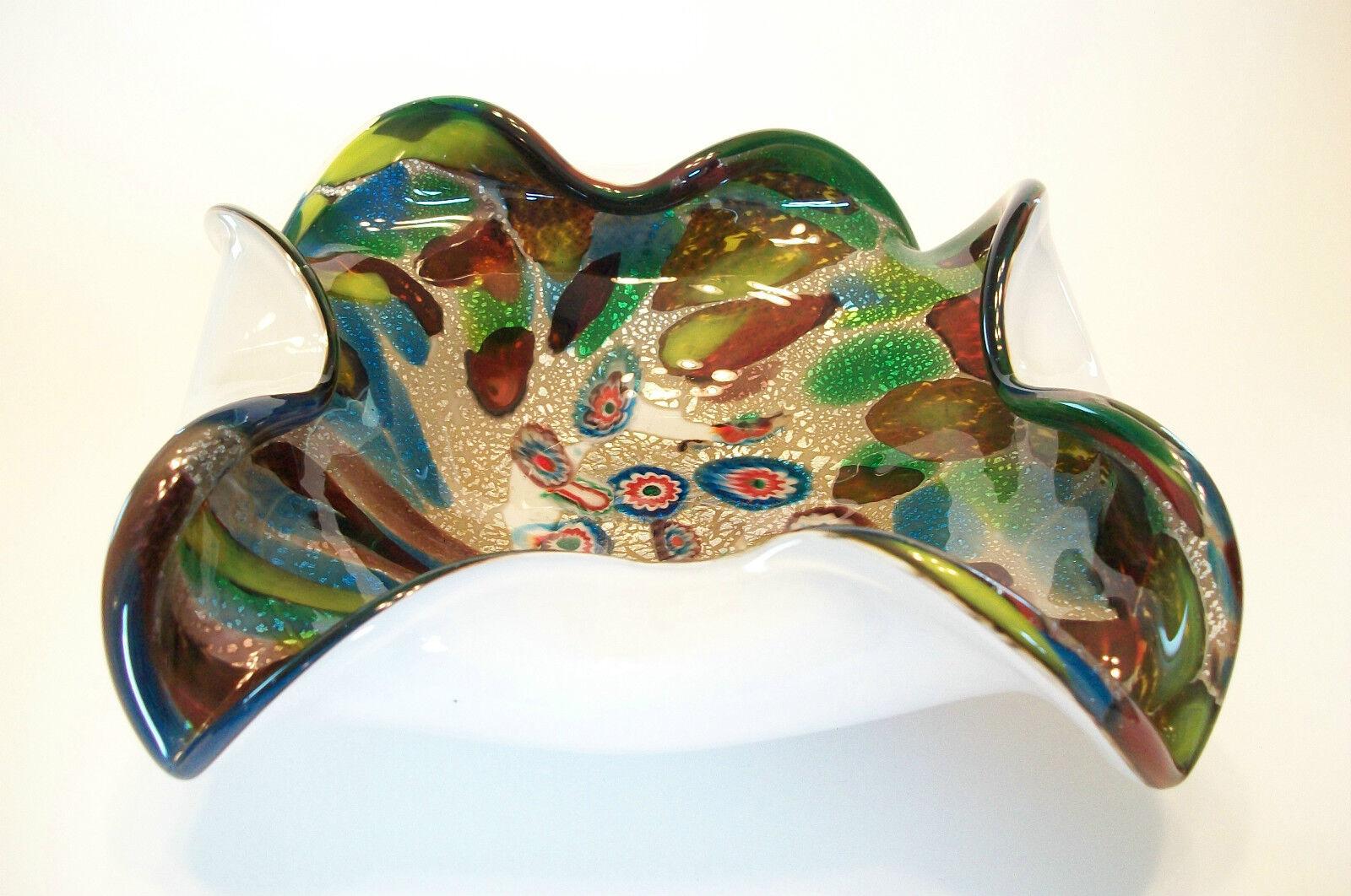 Avem, Murano Millefiori Glass Bowl with Inclusions, Italy, Mid-20th Century 2