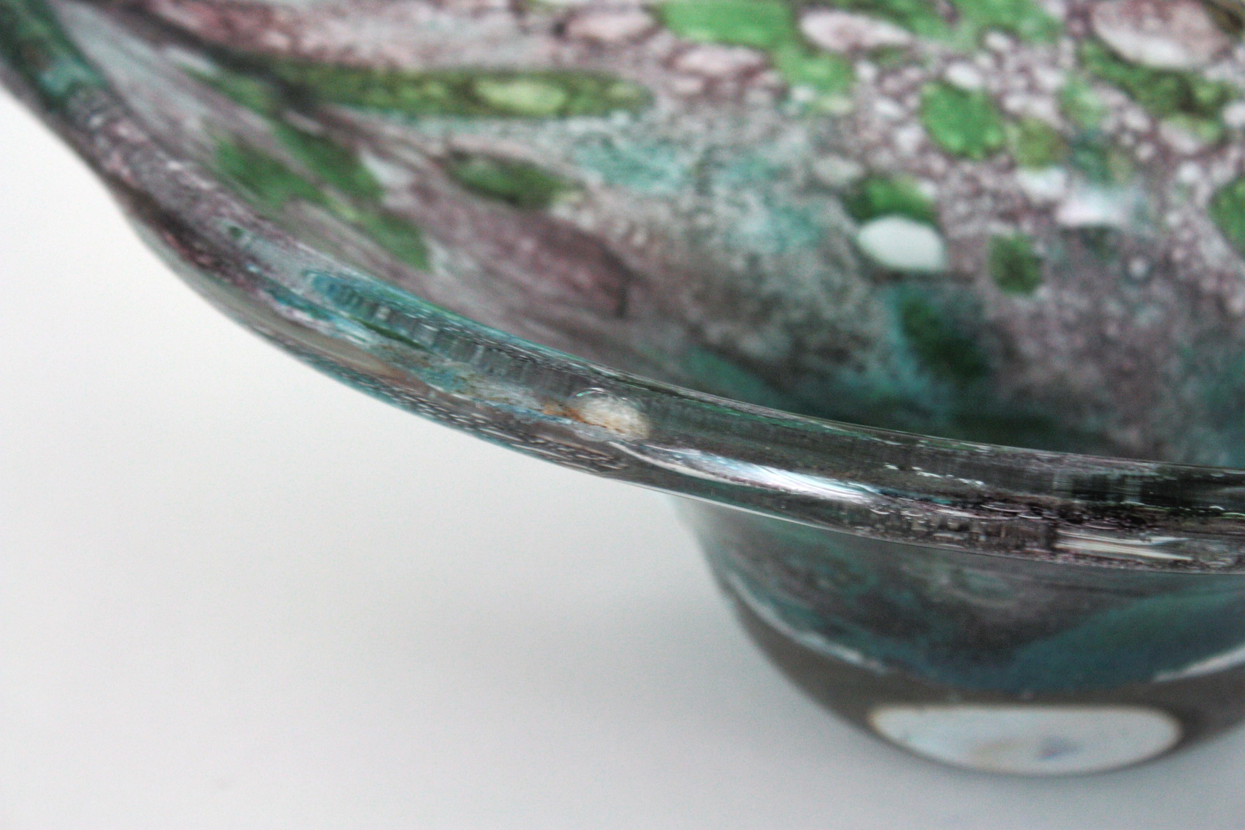 AVEM Murano Pulegoso Púrpura Azul Jarrón Centro de Mesa de Vidrio Artístico en venta 11