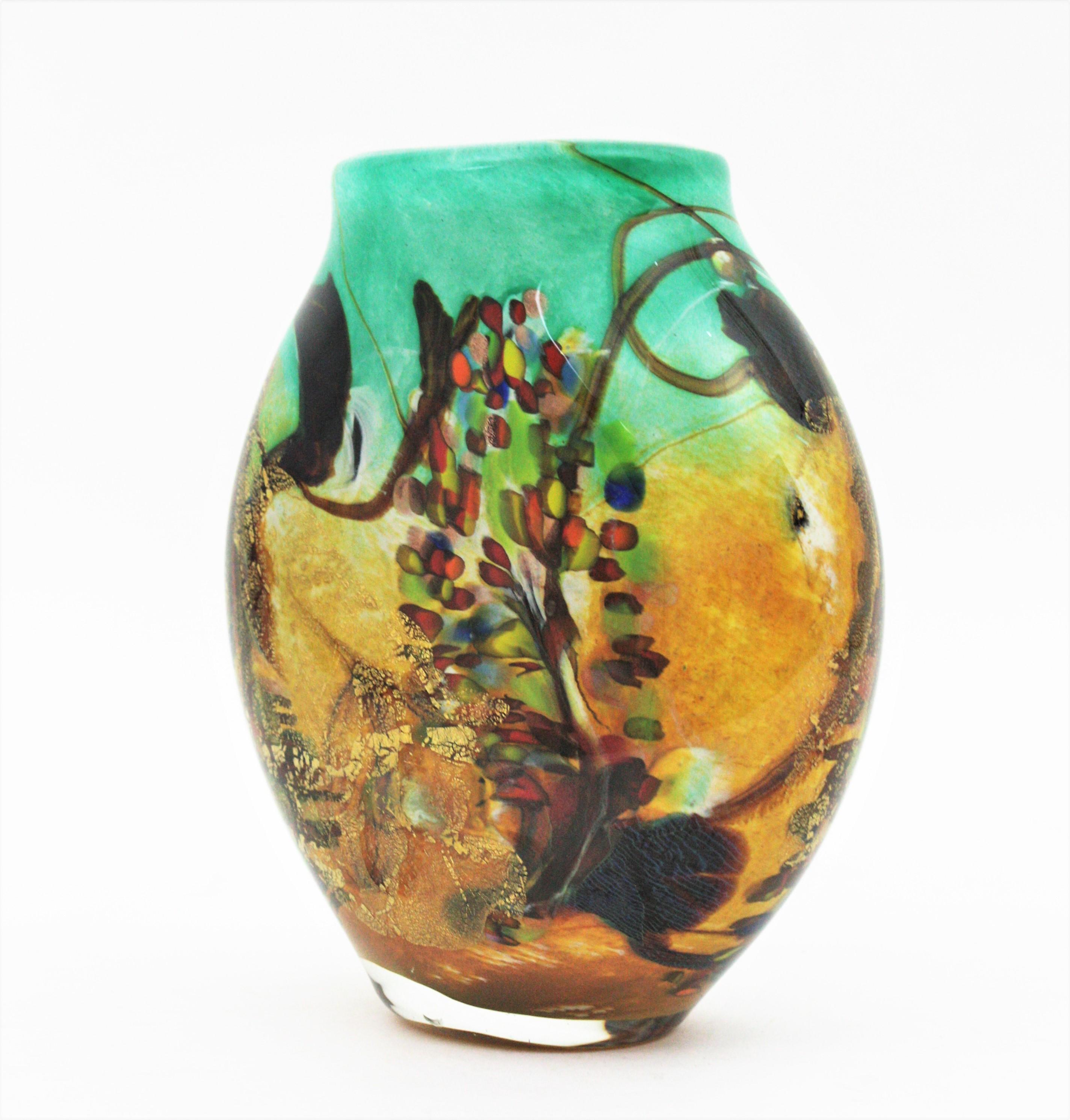 AVEM Murano Tutti Frutti Murrine Multicolor Art Glass Vase, 1950s  For Sale 2
