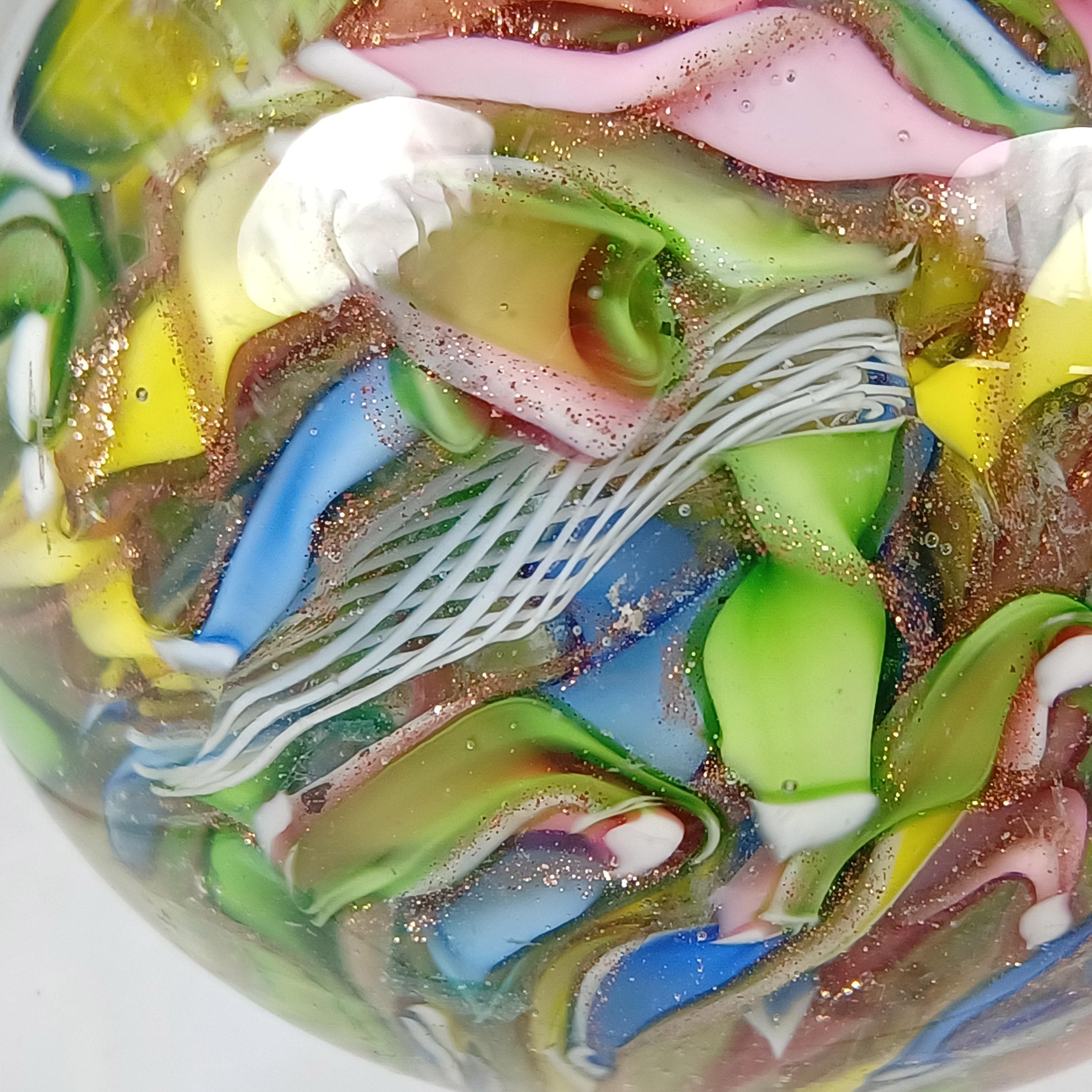 Mid-Century Modern AVEM Murano - Presse-papier en verre zanfirico et aventurine en vente