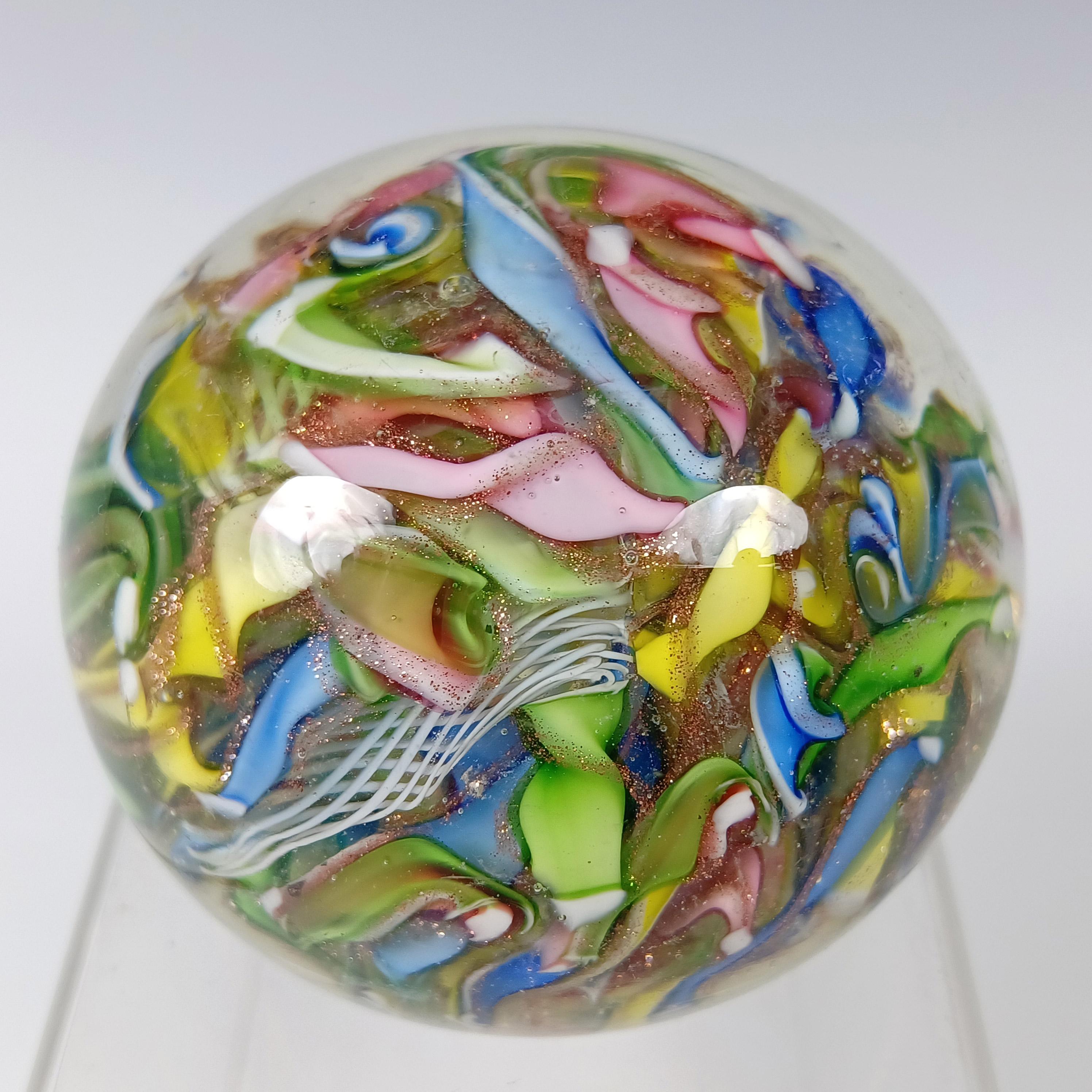 italien AVEM Murano - Presse-papier en verre zanfirico et aventurine en vente