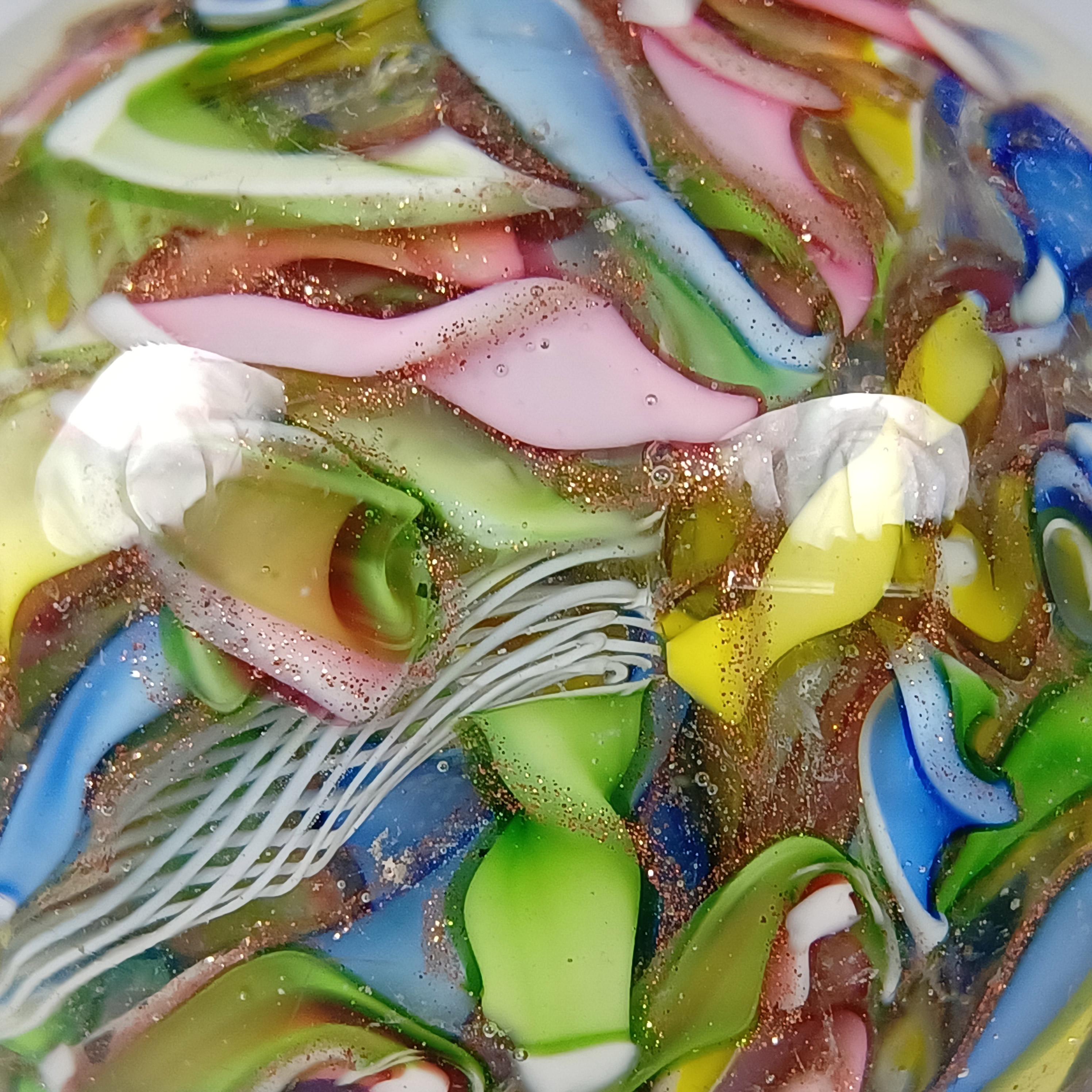 Fait main AVEM Murano - Presse-papier en verre zanfirico et aventurine en vente