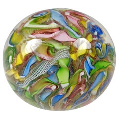 AVEM Murano Zanfirico & Aventuringlas-Briefbeschwerer mit Schraubverschluss aus Muranoglas