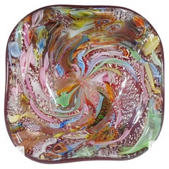 AVEM Murano Zanfirico Bizantino / Tutti Frutti Vintage Glass Bowl