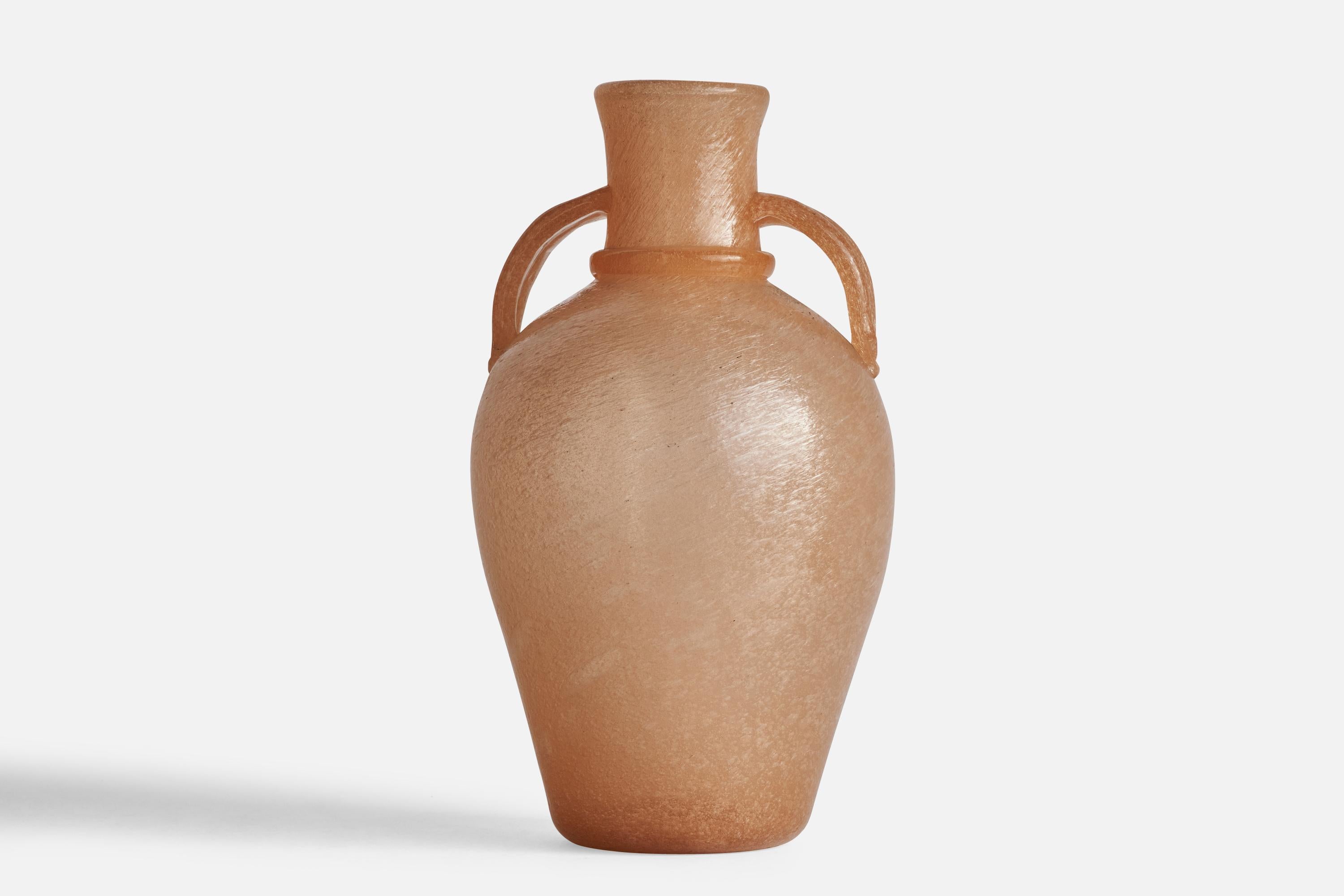 Italian A.V.E.M., Vase, Pulegoso Vase, Glass, Italy, 1930s For Sale