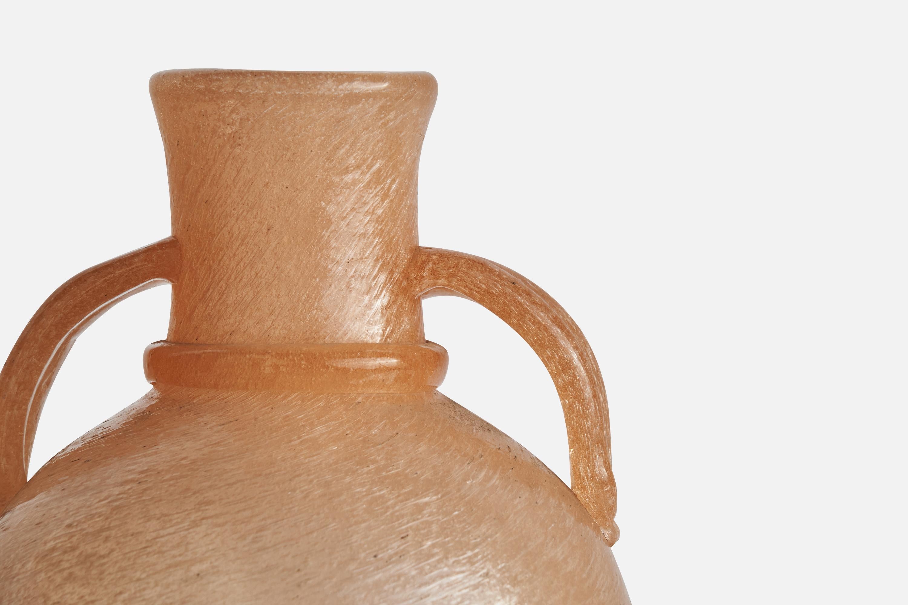 Mid-20th Century A.V.E.M., Vase, Pulegoso Vase, Glass, Italy, 1930s For Sale