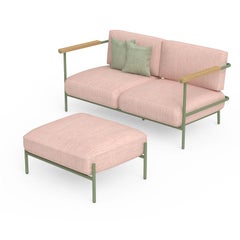 Otomana Moderna Personalizable Avenida México, Metal y tapicería.