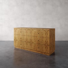 "Avenir 6-Drawer Dresser" Natural Mappa Burl Cabinet by Christiane Lemieux