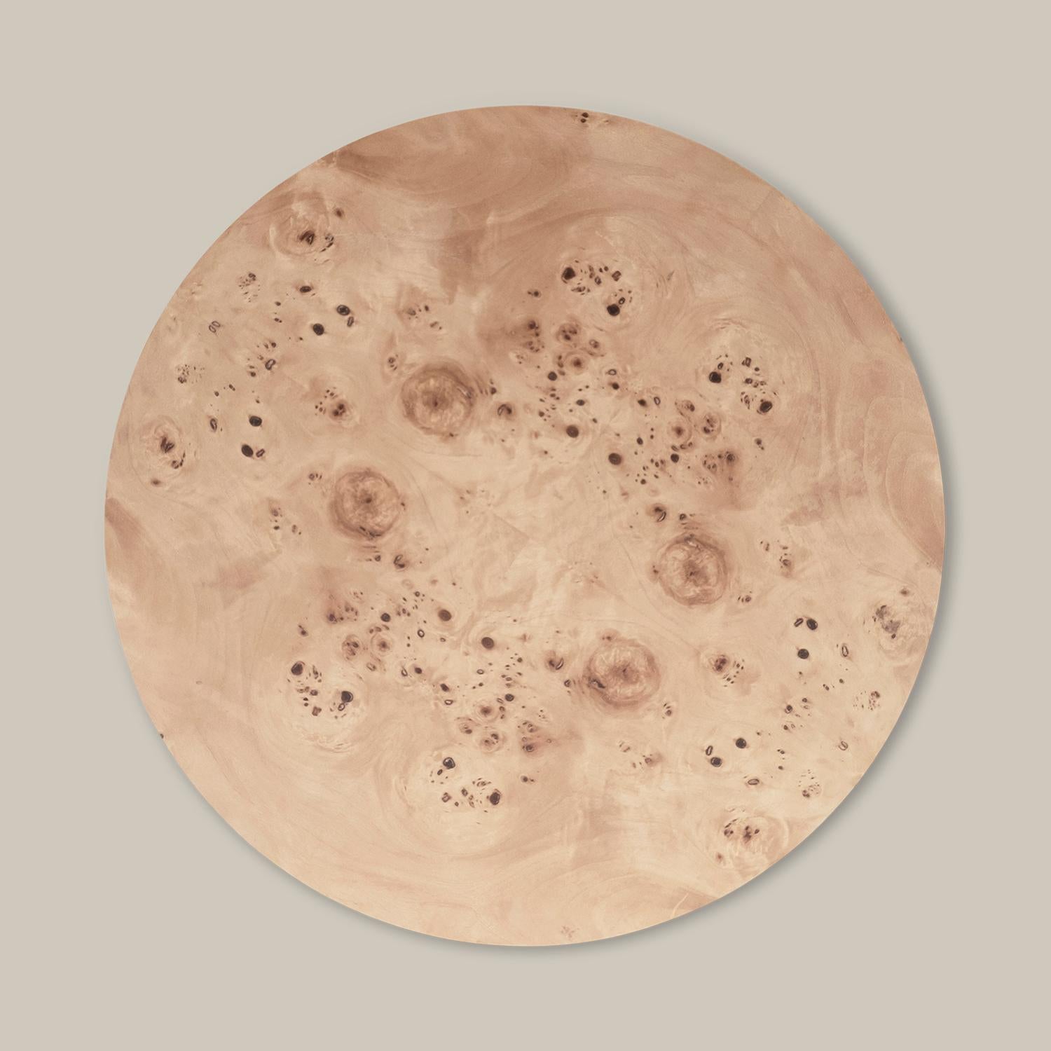XXIe siècle et contemporain Table d'appoint en bois de loupe blonde 
