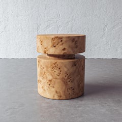 "Avenir" Burl Wood Side Table by Christiane Lemieux
