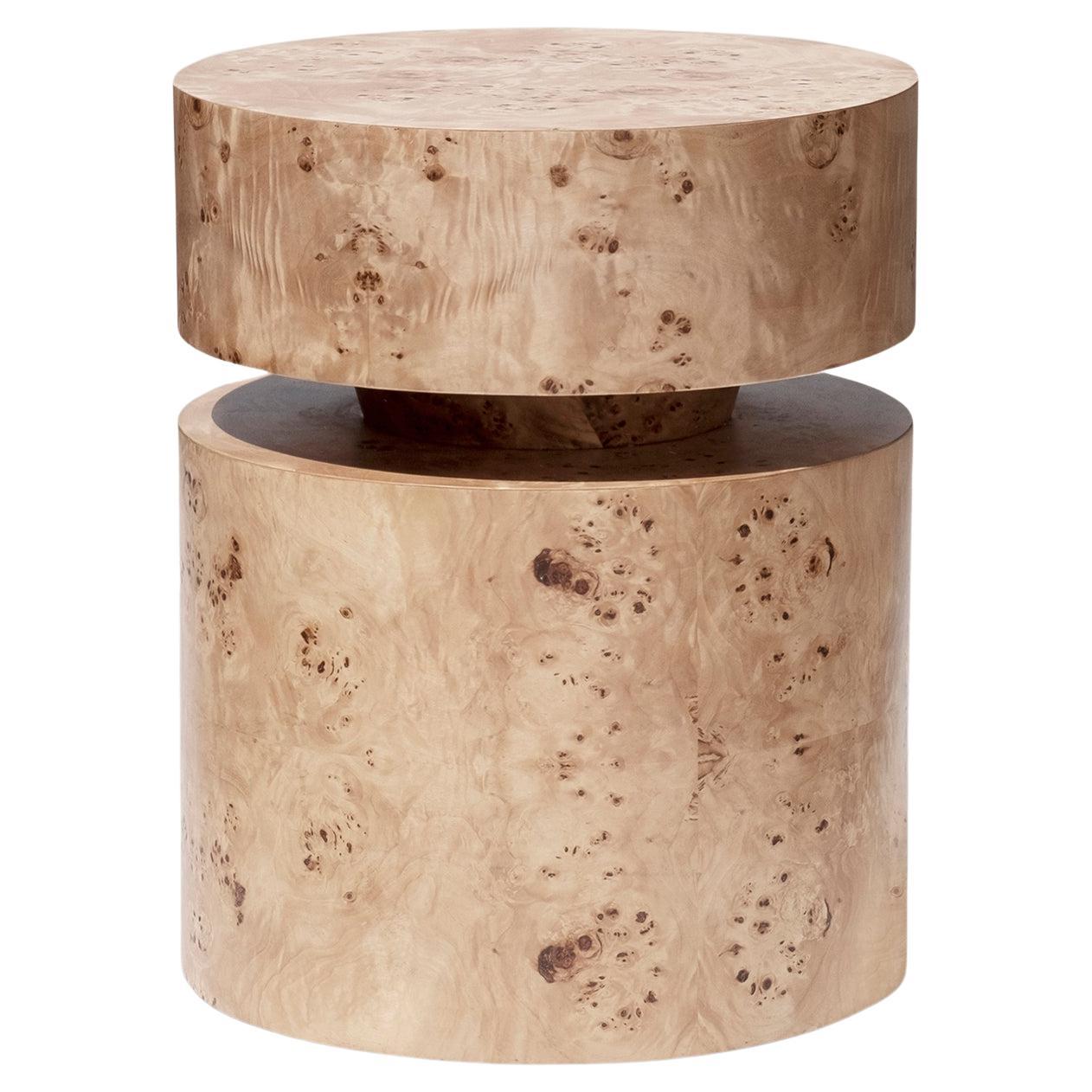 "Avenir" Burl Wood Side Table by Christiane Lemieux For Sale