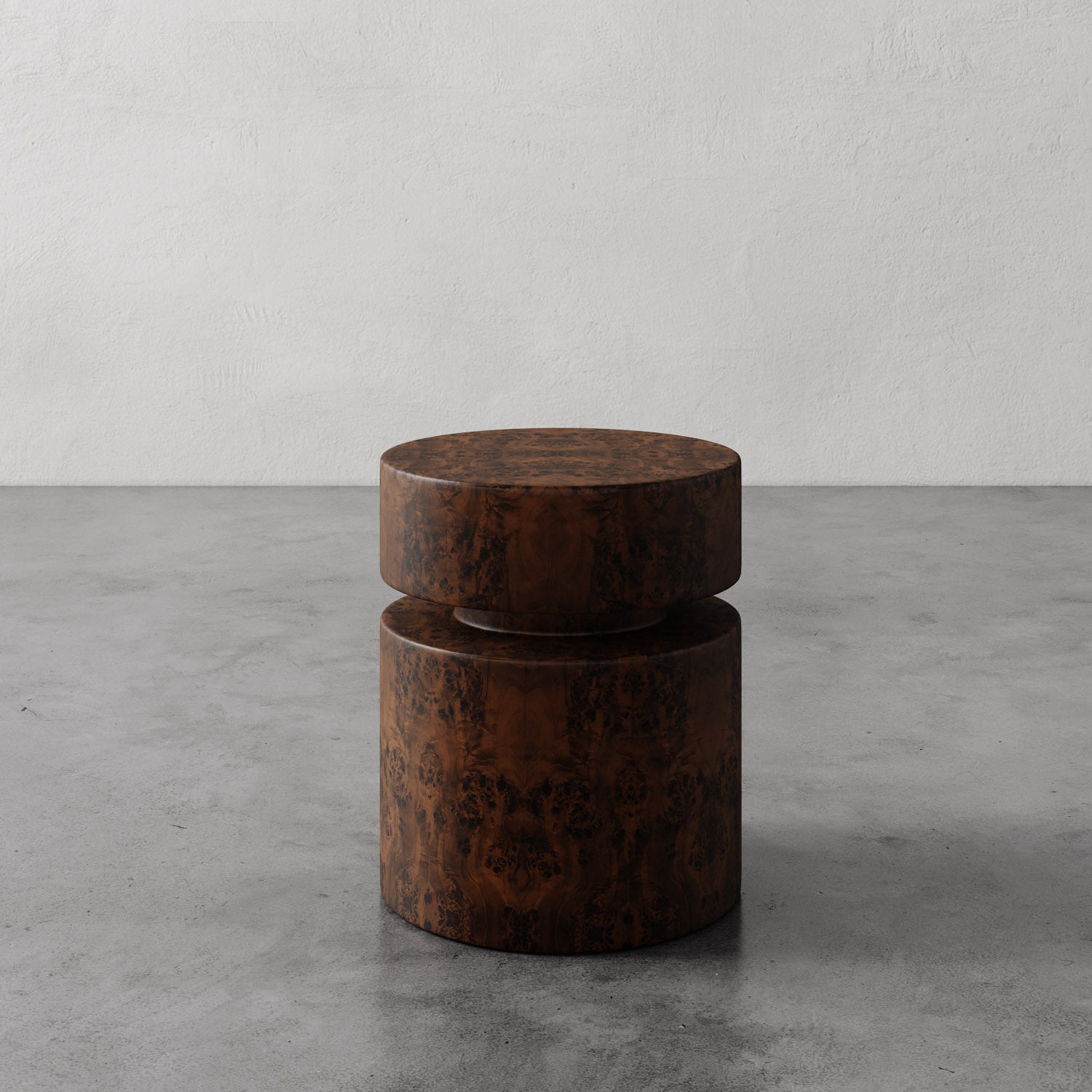 "Avenir" Burl Wood Side Table (Walnut) by Christiane Lemieux