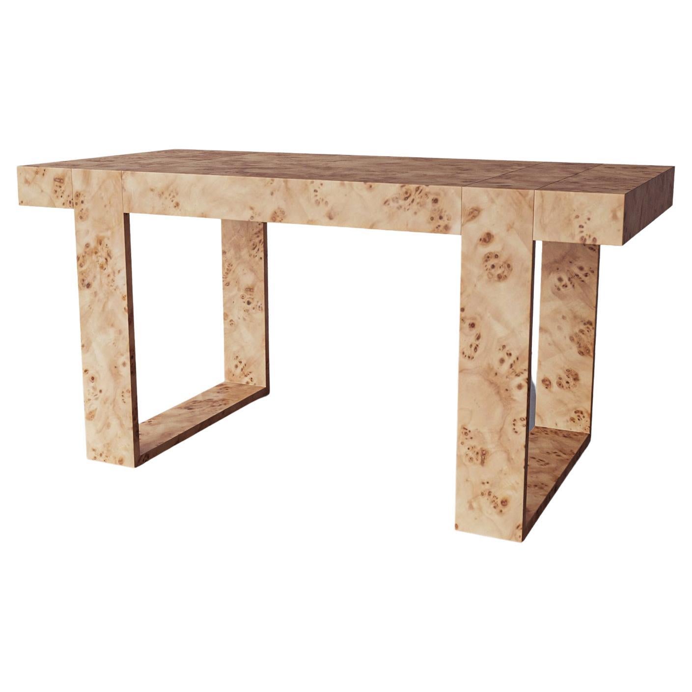 "Avenir" Natural Mappa Burl Desk by Christiane Lemieux For Sale